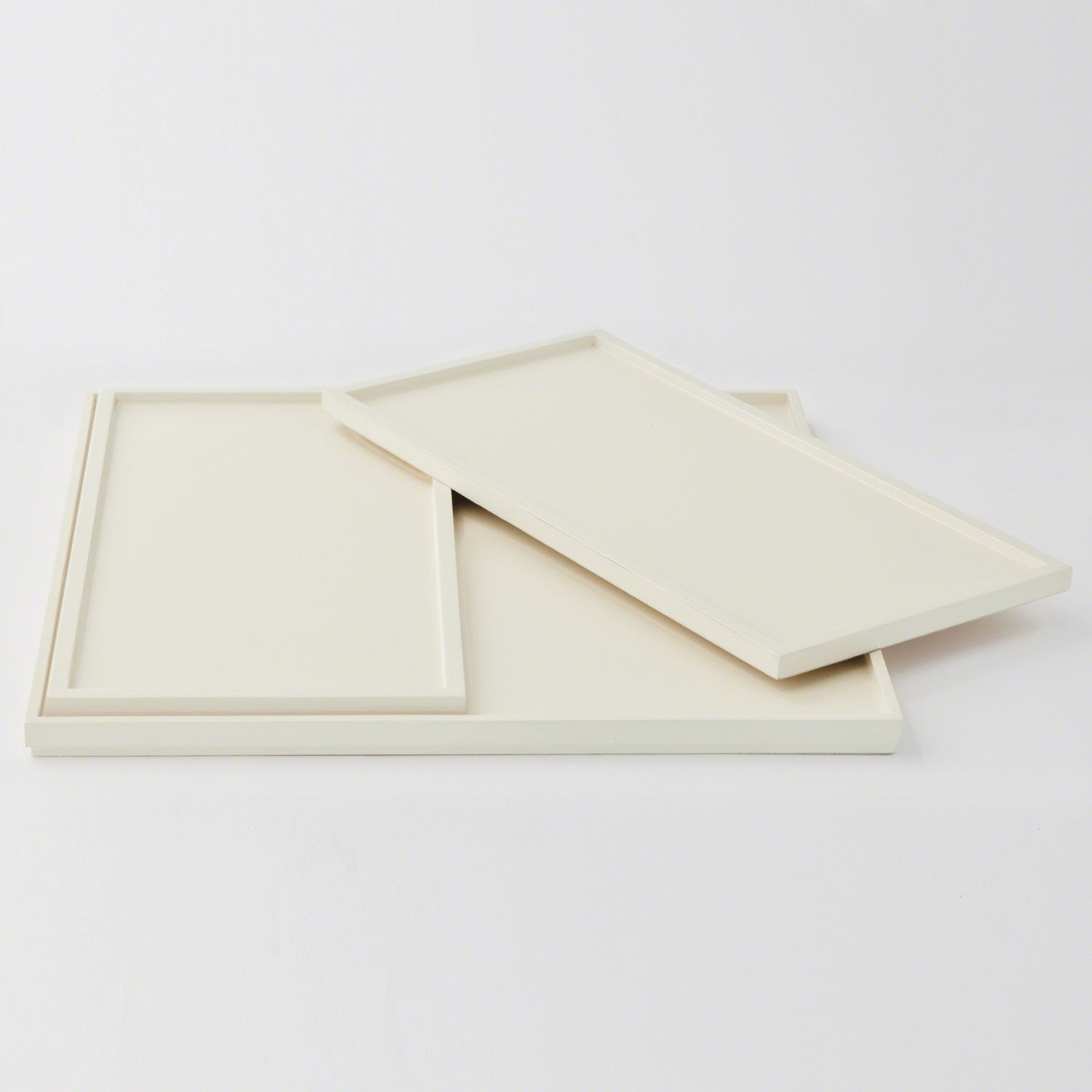 Global Views S/3 Nesting Trays in Ivory Lacquer BB-B228