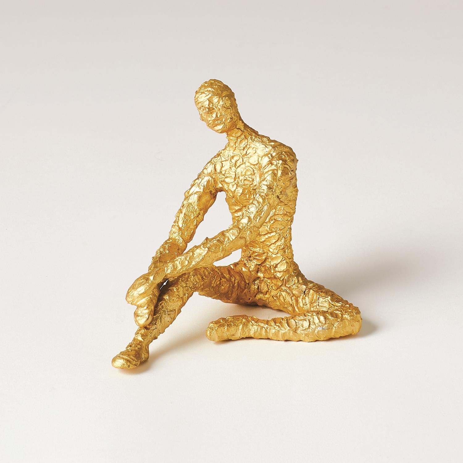 Global Views Figural Male Dancer-Sitting-Textured Gold WDS9106-GV