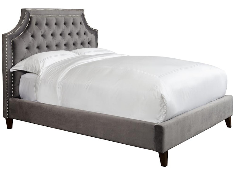 Parker Living Bedroom Jasmine Flannel Grey King Upholstered Bed 66 