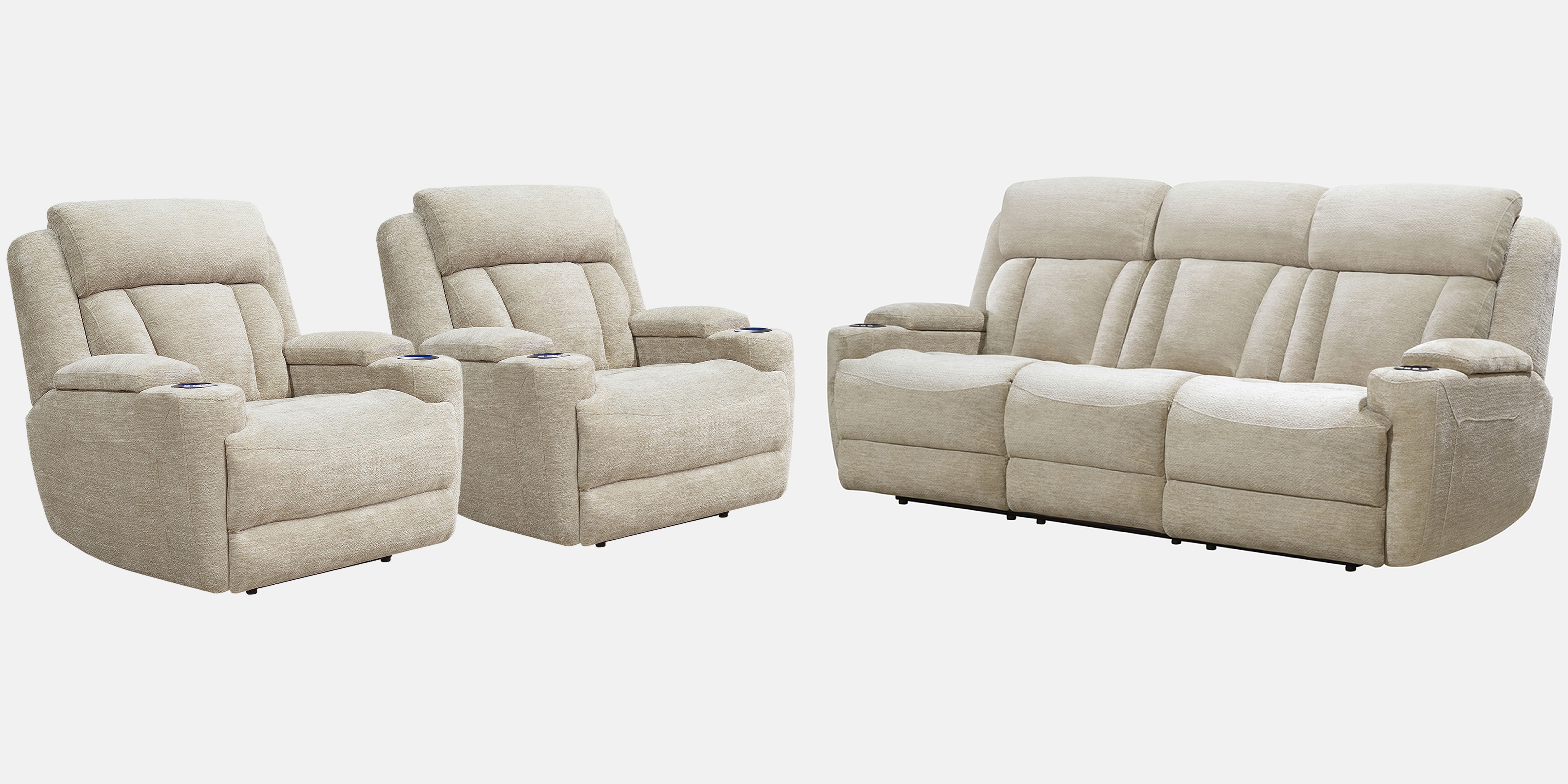 Parker Living Dalton - Lucky Fawn Power Reclining Sofa and Two Recliners MDAL-411PH-LFA