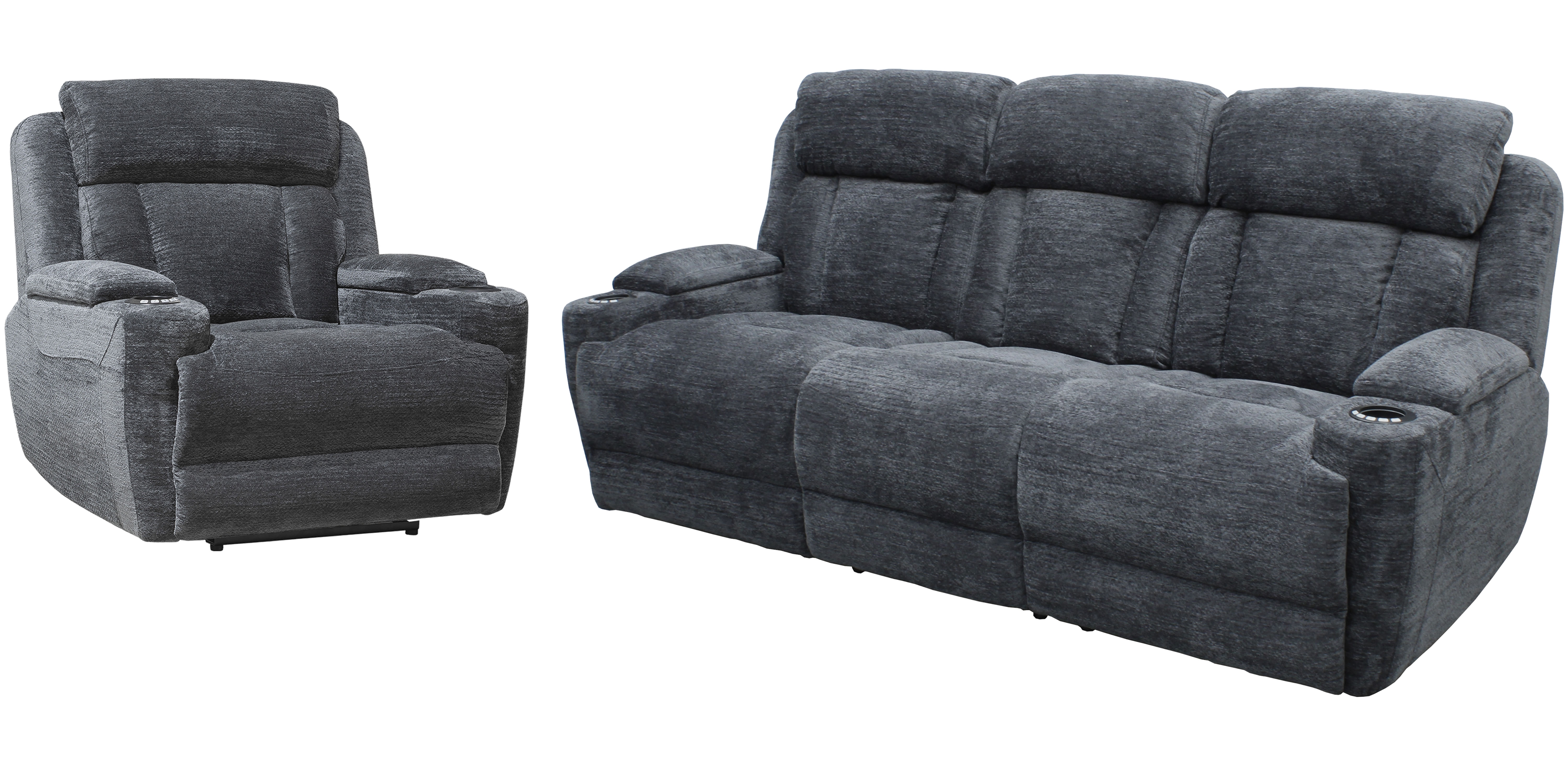Parker Living Dalton - Lucky Charcoal Power Reclining Sofa and Recliner MDAL-41PH-LCH