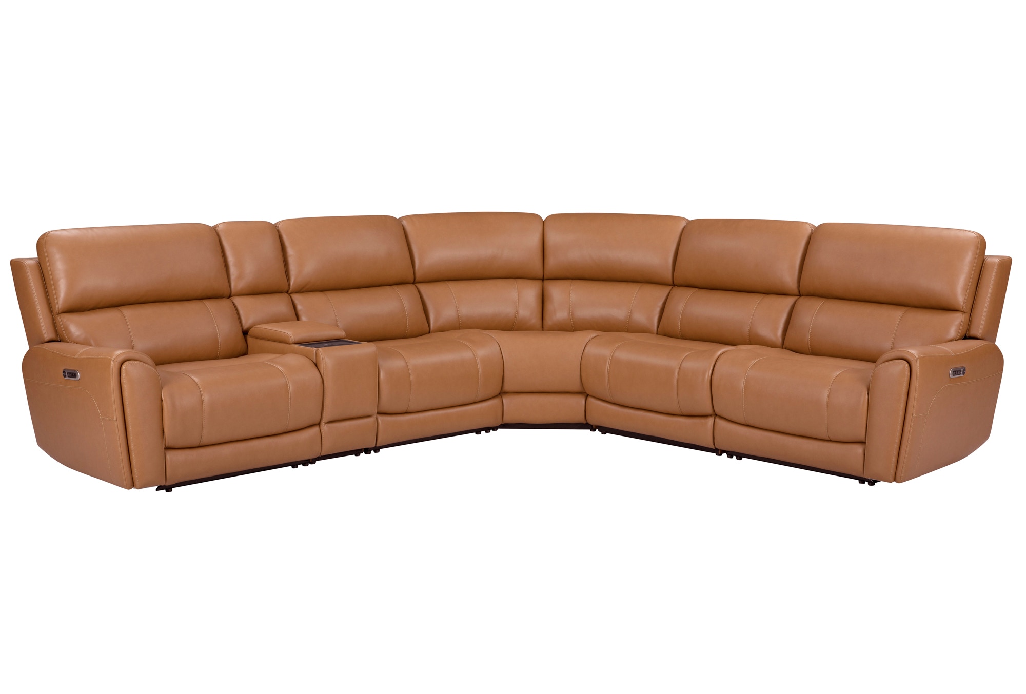  Parker Living Hancock - Apple Cider 6 Piece Zero Gravity Power Reclining Sectional with Power Adjustable Headrests 