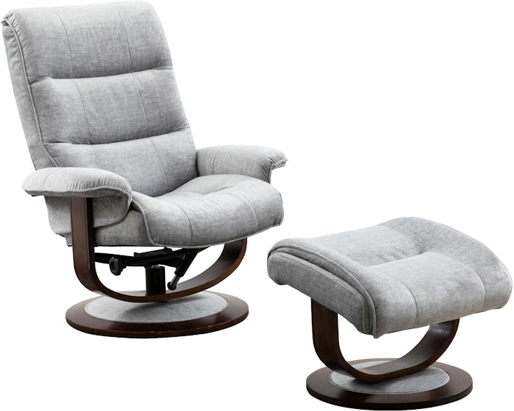 Parker Living Knight - Silver Manual Reclining Swivel Chair And Ottoman MKNI-212S-CSI