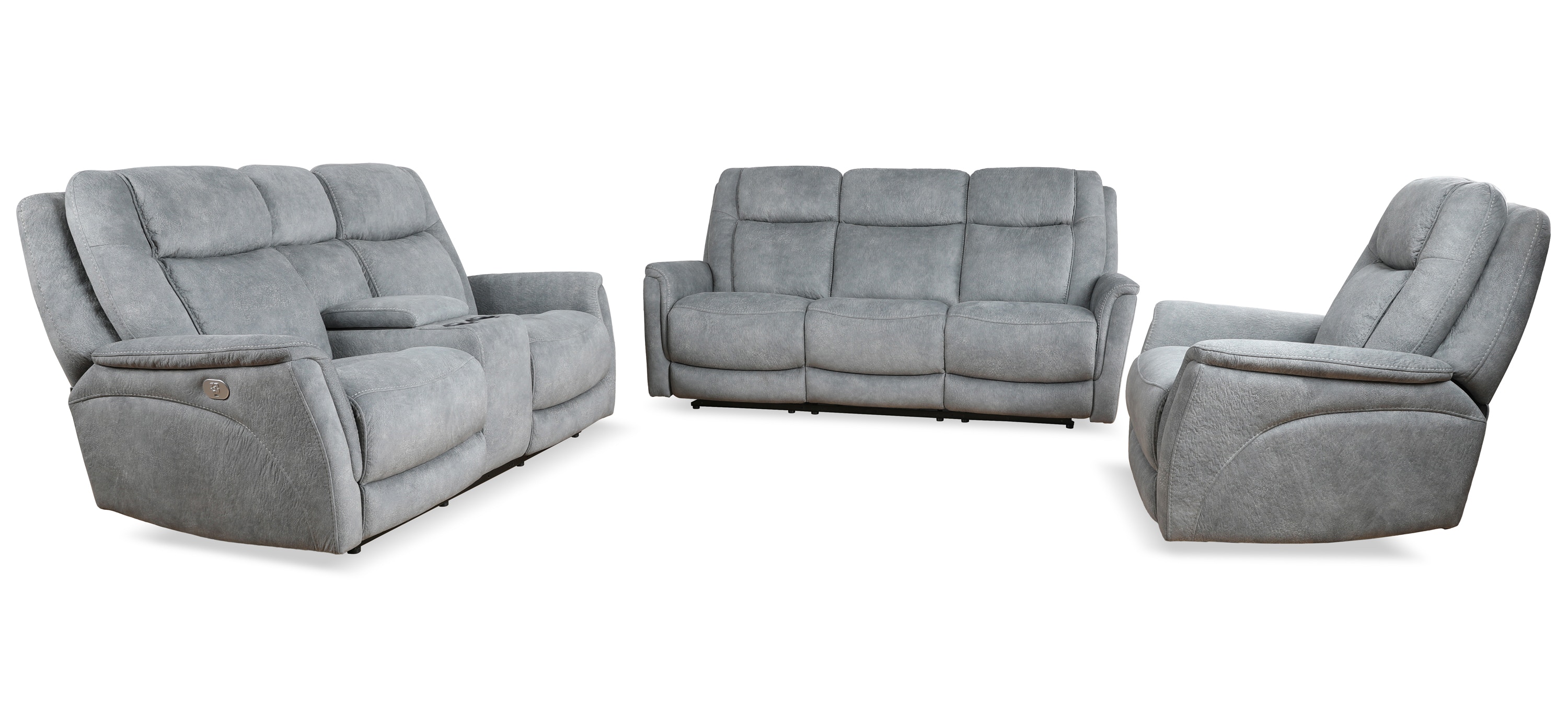 Parker Living Linus - Hudson Grey Power Reclining Sofa Loveseat and Recliner MLIN-321PHZ-HGY