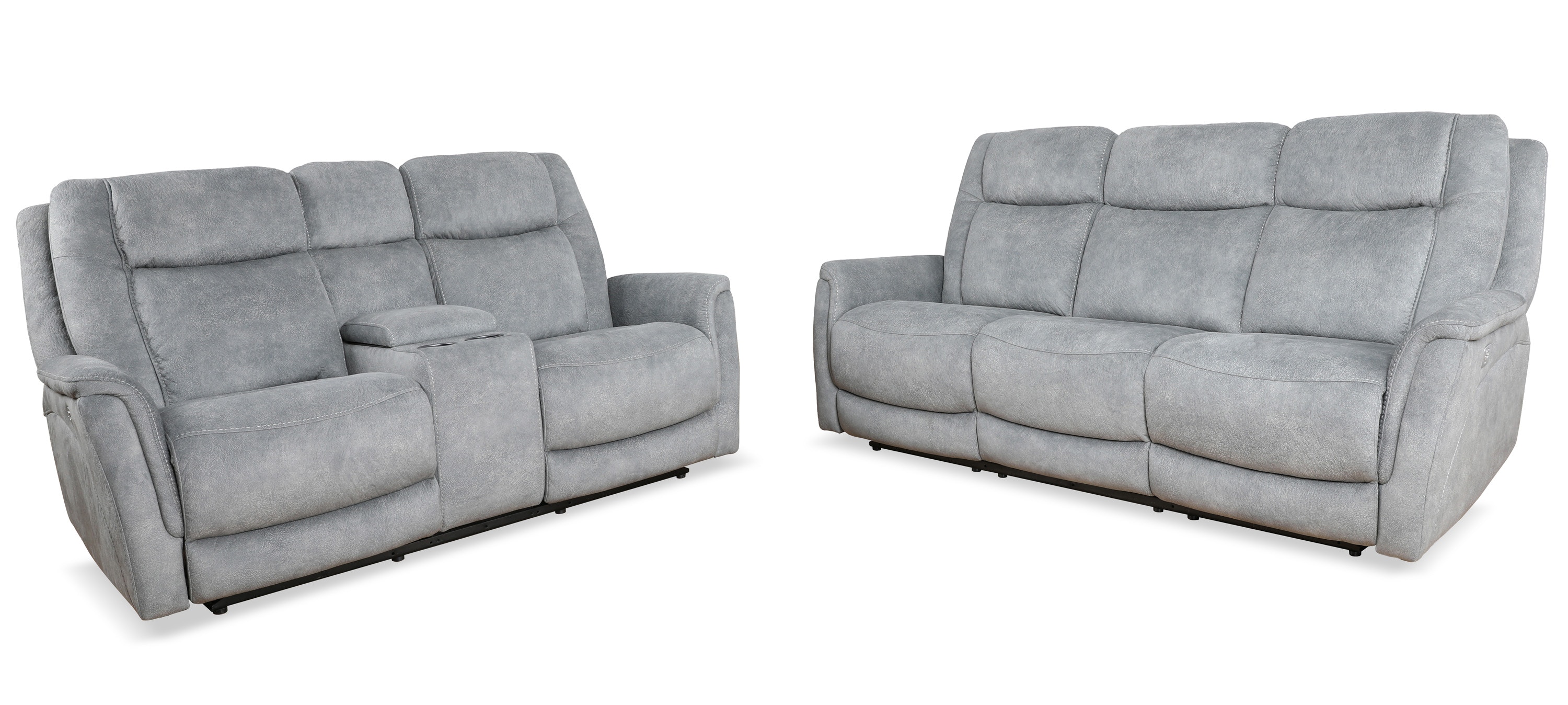 Parker Living Linus - Hudson Grey Power Reclining Sofa and Loveseat MLIN-32PHZ-HGY