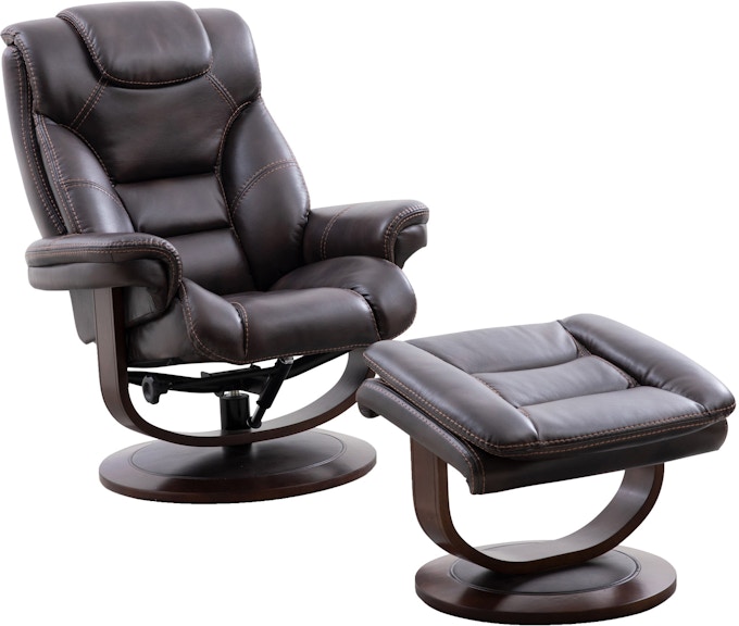 Parker Living Monarch - Truffle Manual Reclining Swivel Chair And Ottoman MMON-212S-TRU