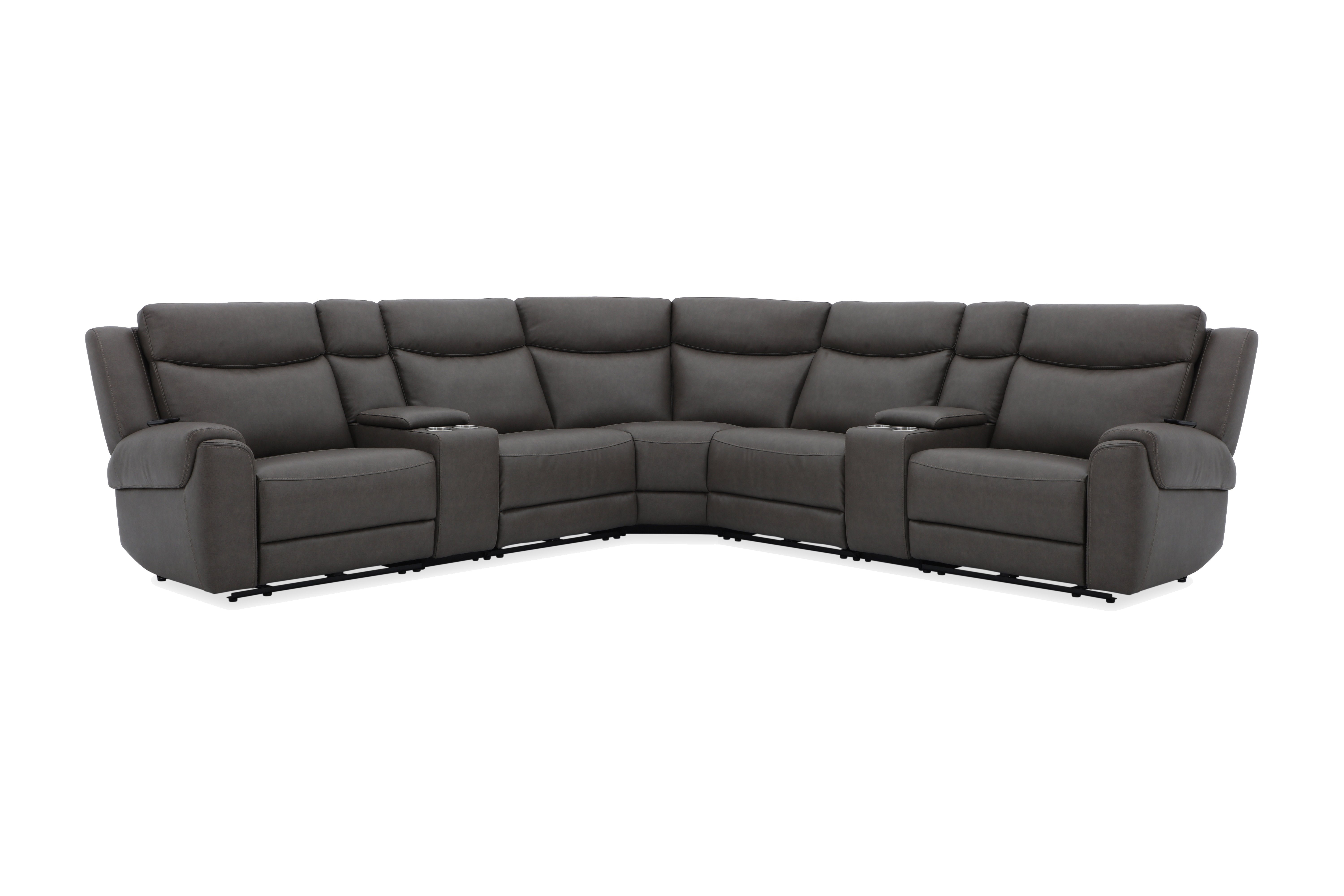 Parker Living Momentum - Dark Granite 7 Piece Modular Power Reclining Sectional with Power Adjustable Headrests MMTM-PACKT7(HZ)-HM-DKGN