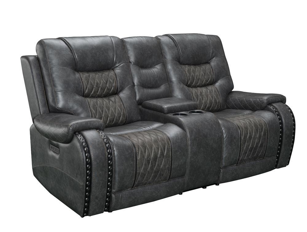 Stallion gray store reclining sofa