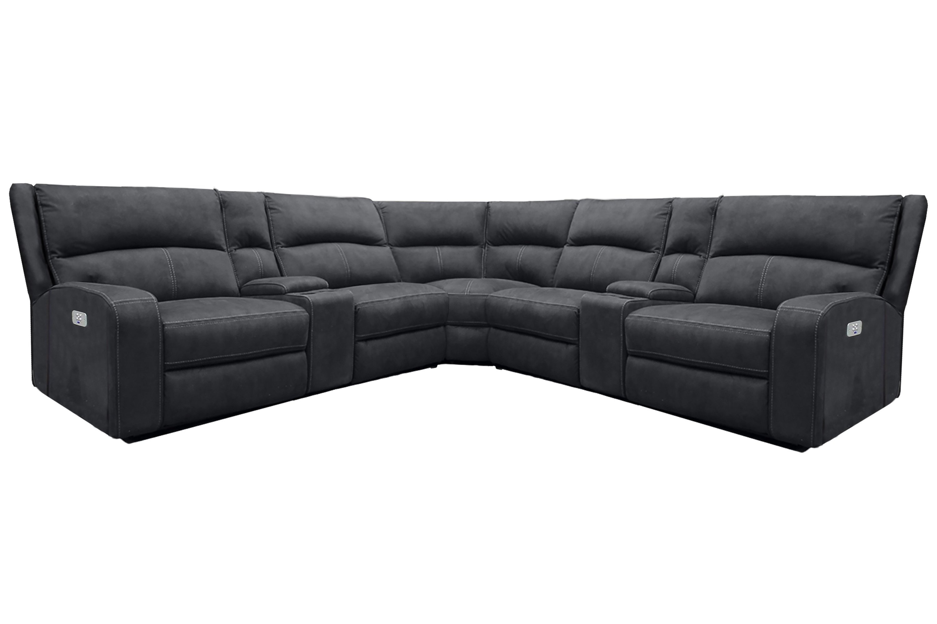 Parker Living Polaris - Slate 7 Piece Modular Power Reclining Sectional with Power Adjustable Headrests MPOL-PACKT7(H)-SLA