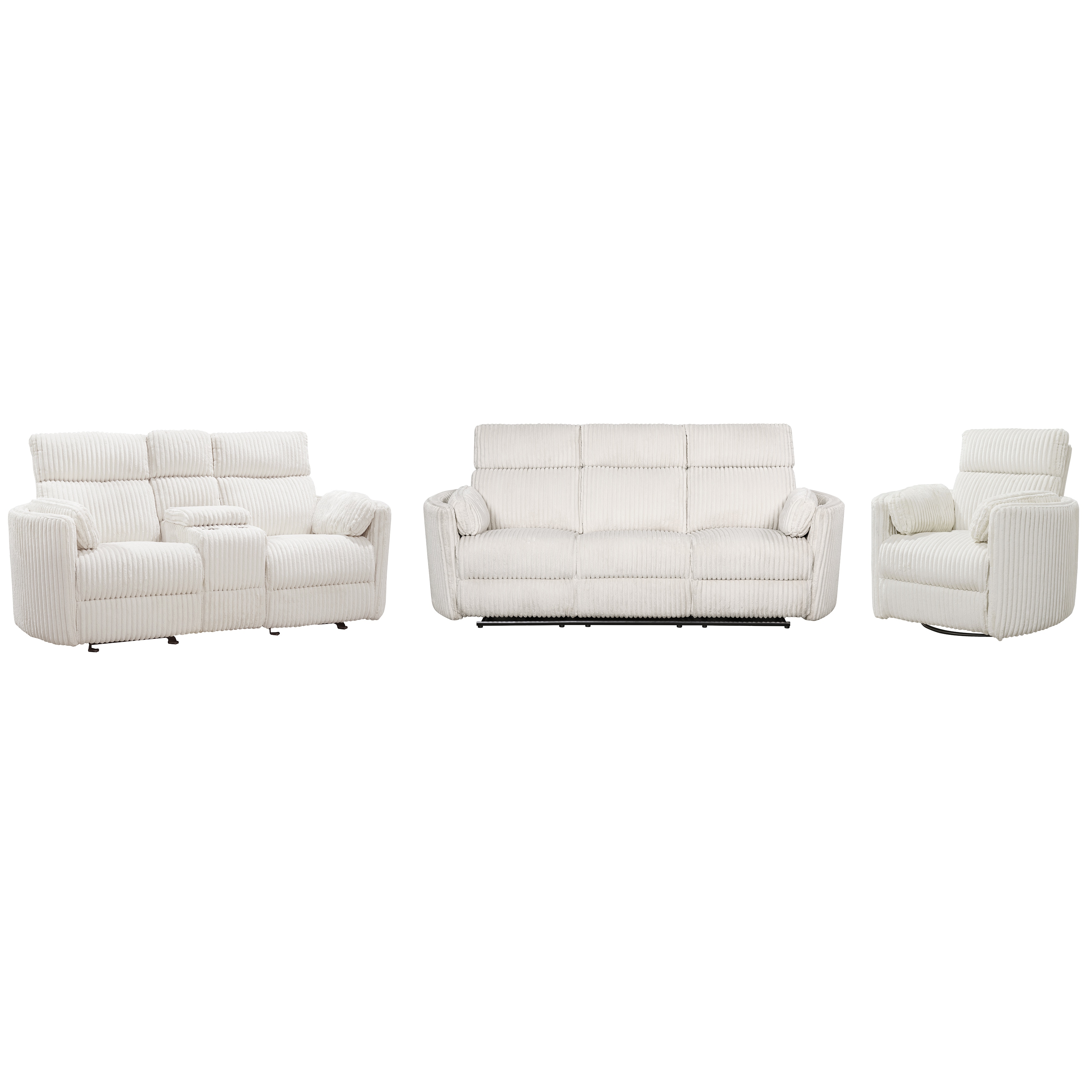 Parker Living Radius - Mega Ivory Power Reclining Sofa Loveseat and Recliner MRAD-321P-MGIV