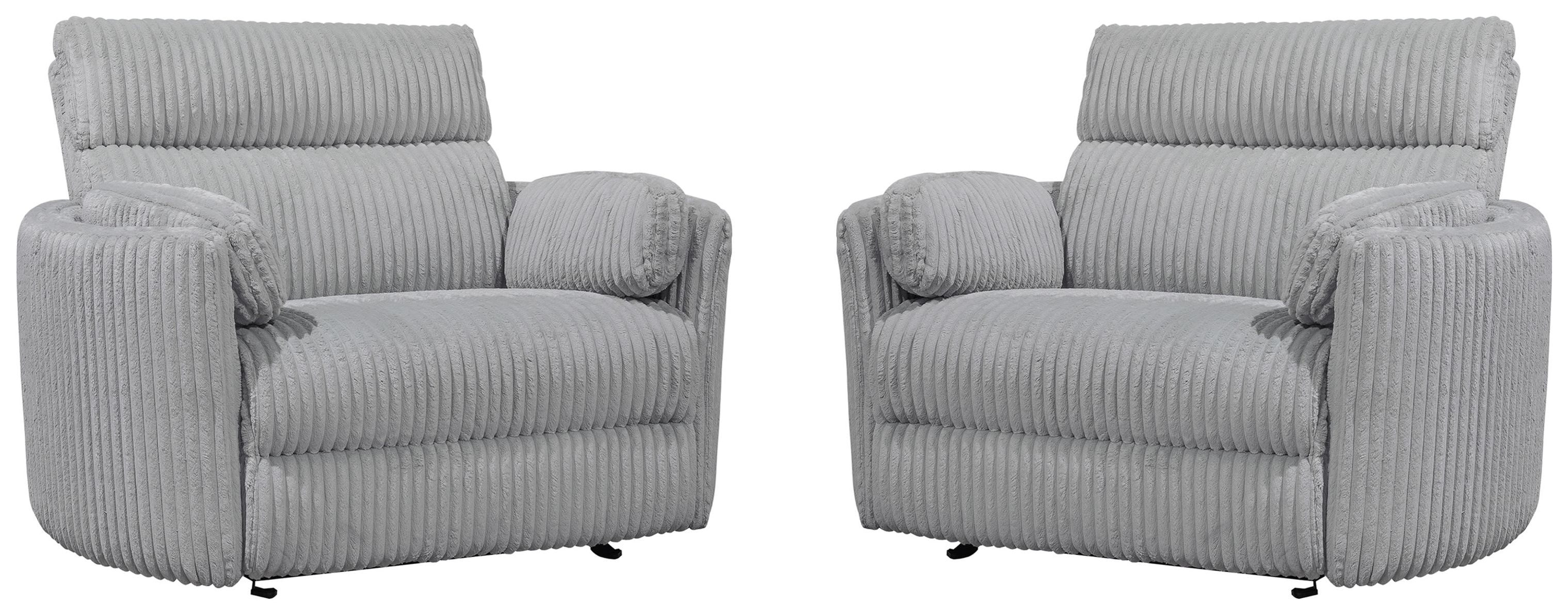  Radius Xl - Mega Grey Extra Wide Power Glider Recliner Two Pack 
