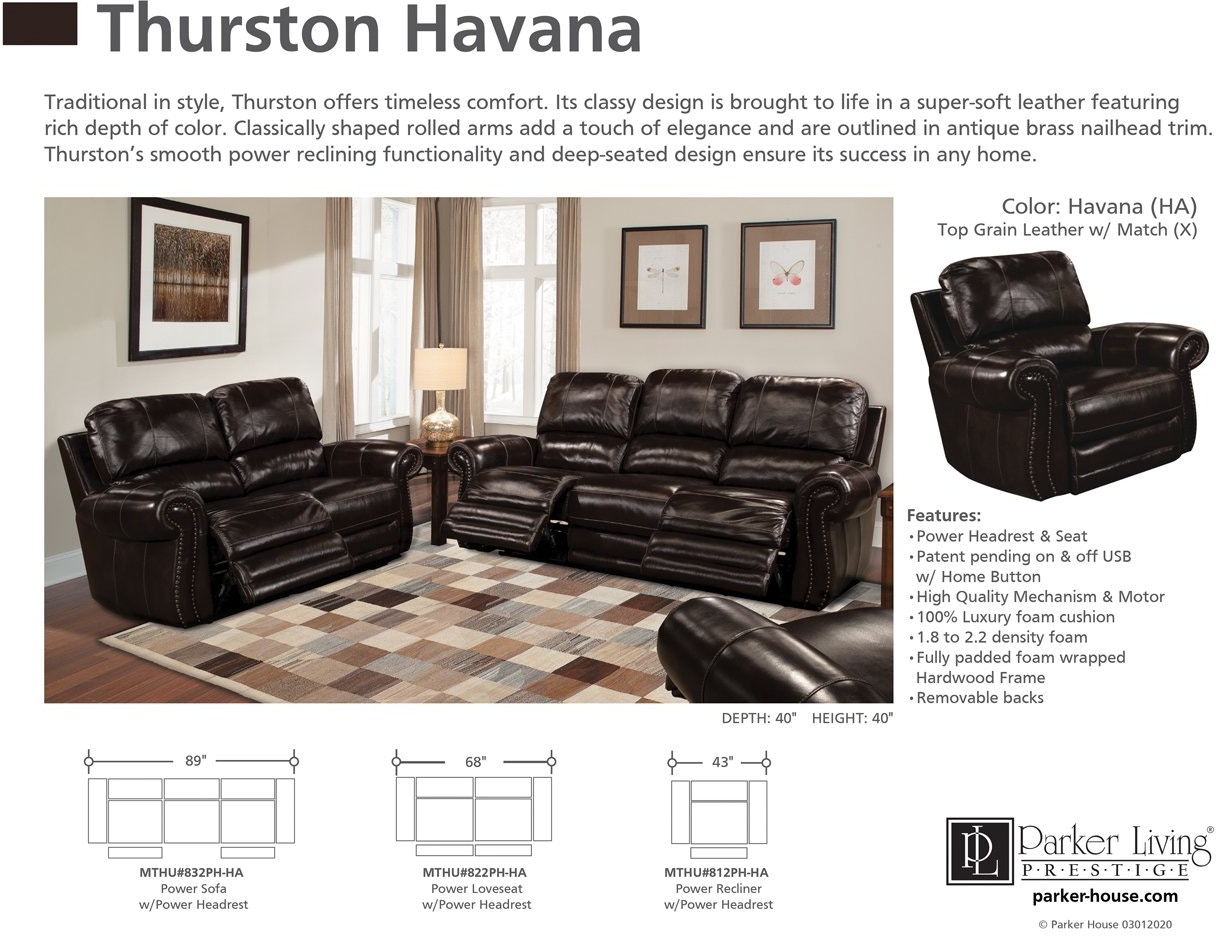 gør dig irriteret lineær Rute Parker Living Living Room Thurston - Havana Power Recliner MTHU-812PH-HA -  Furniture Market