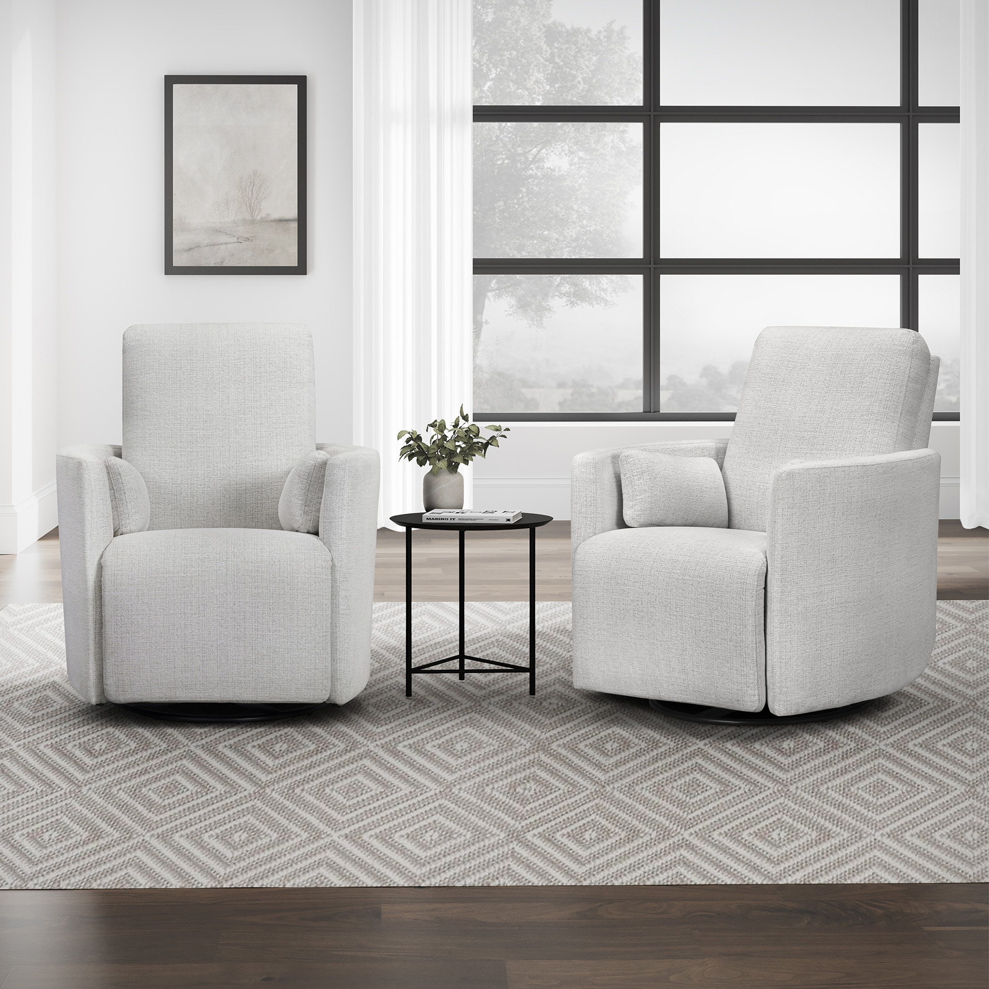 Parker Living Acadia White Manual Swivel Glider Recliner Two Pack MTUR-KIT-812GS-2-ACWH