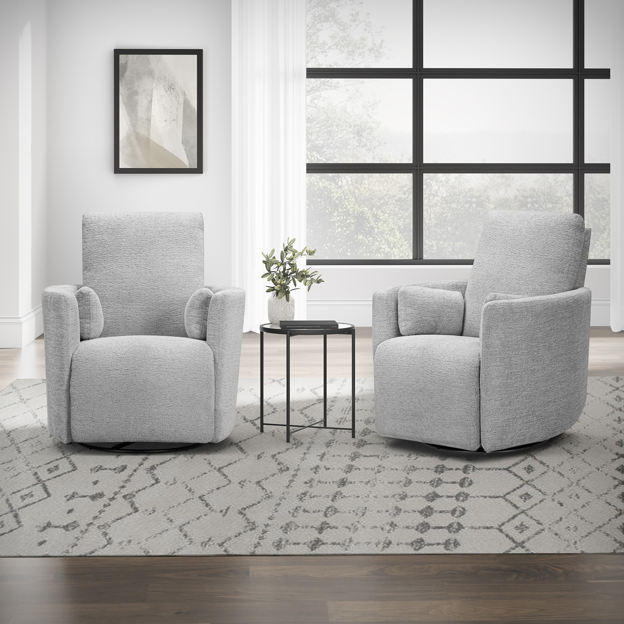  Vincent Fog Manual Swivel Glider Recliner Two Pack 