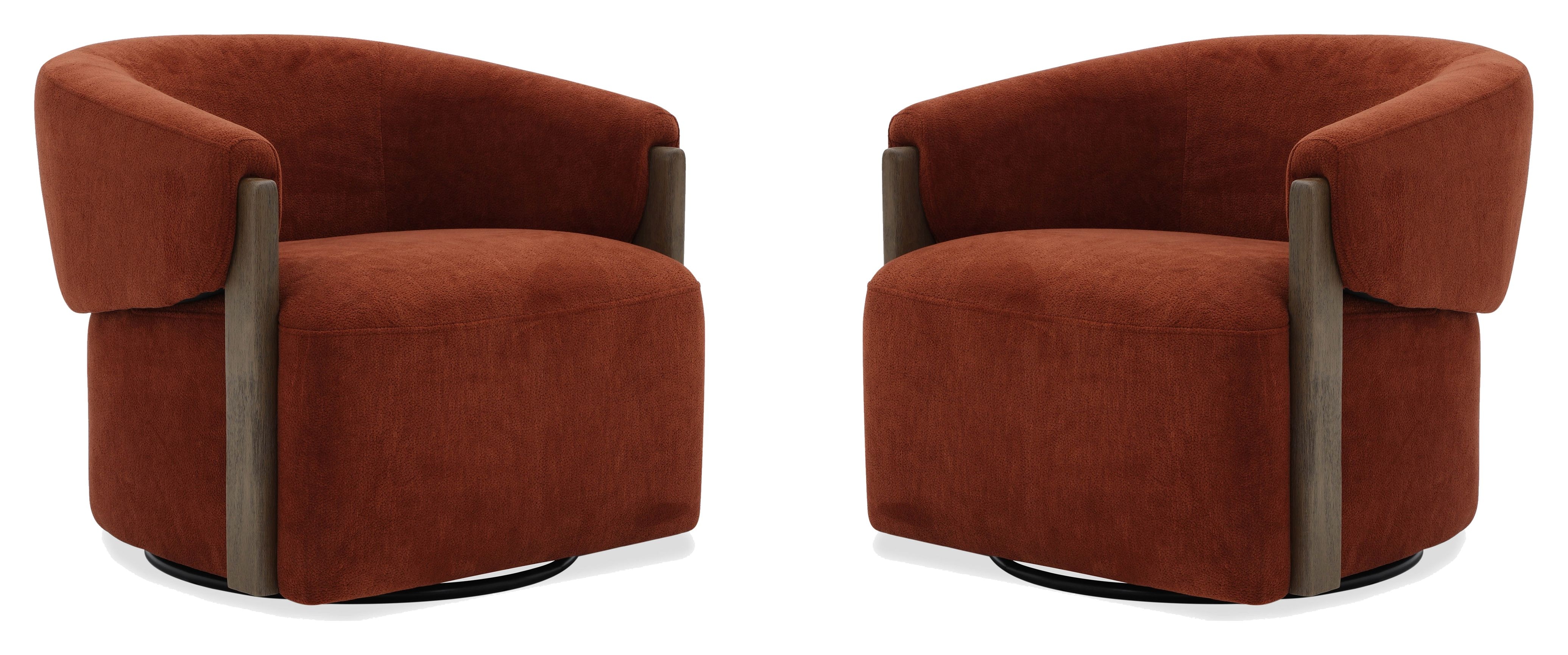  Finley - Island Rust Swivel Accent Chair Two Pack 