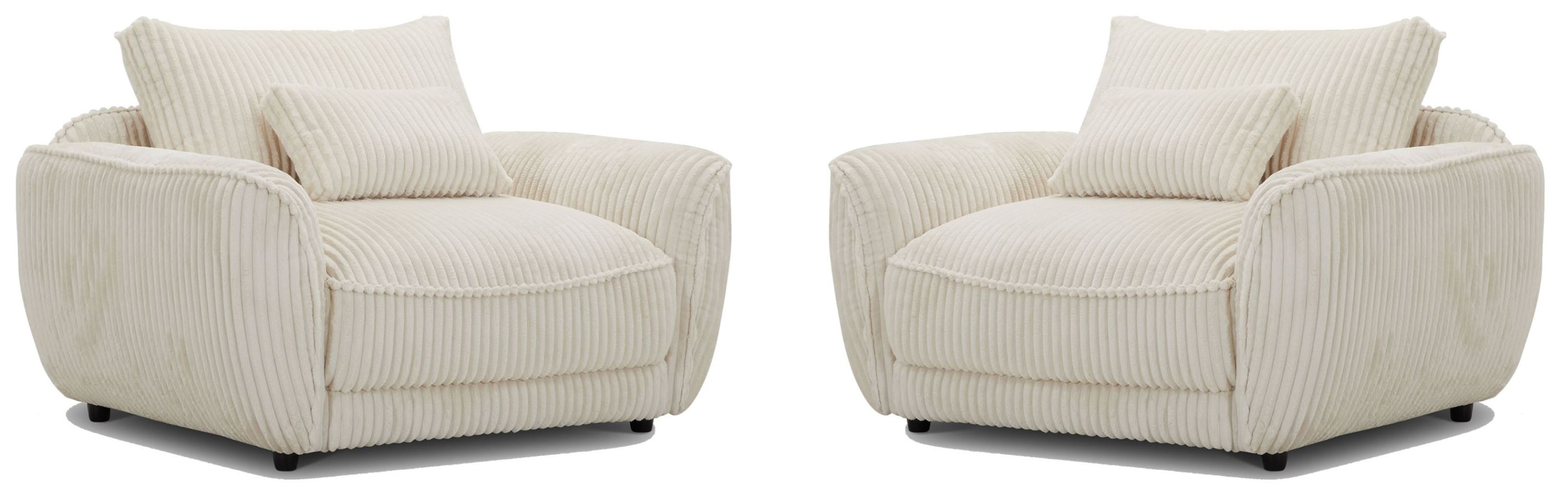  Utopia - Mega Ivory Chair and A Half with Lumbar Pillow Two Pack 