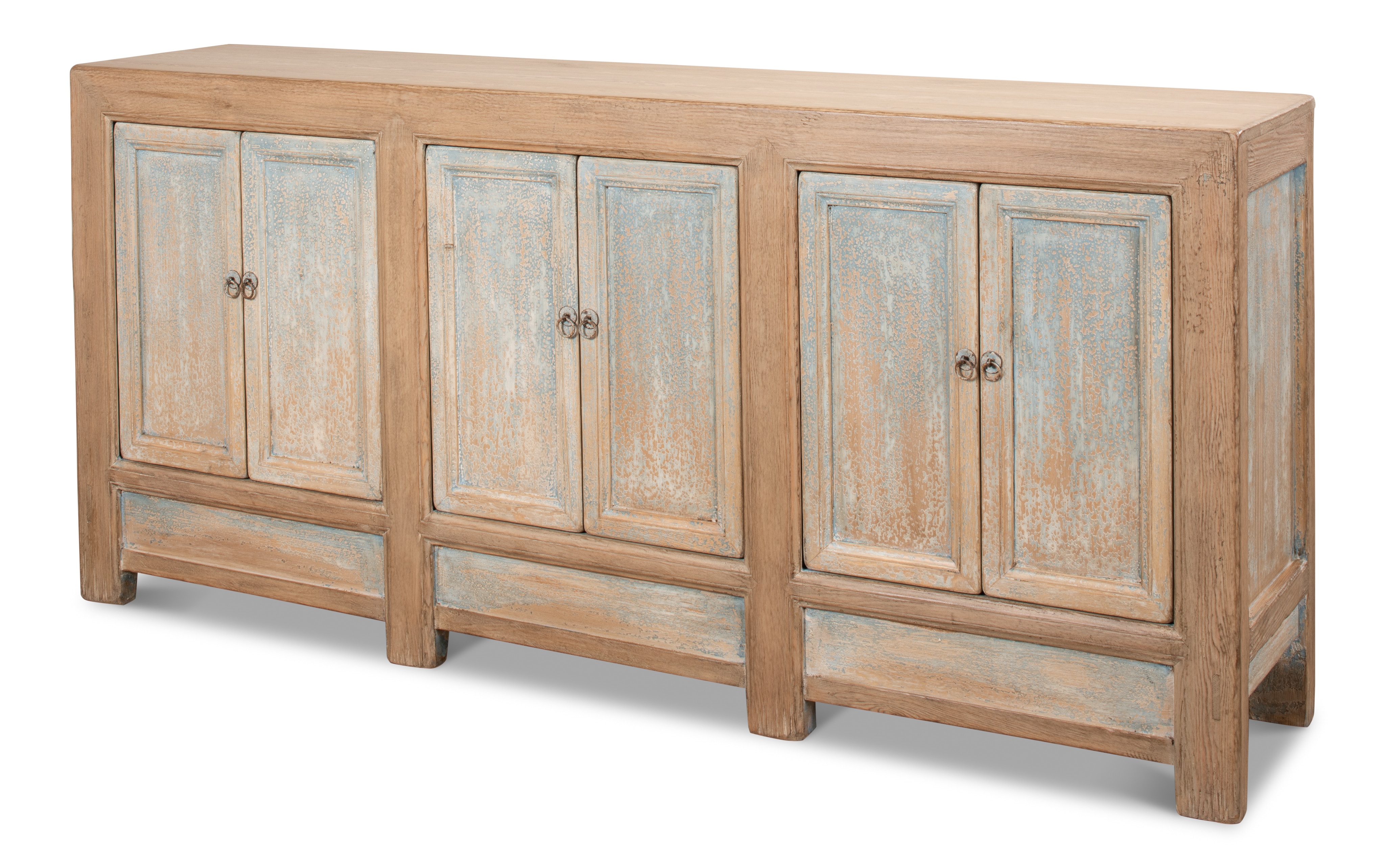 Sarreid Living Room Gansu Cabinet 6 Door Pine 29093