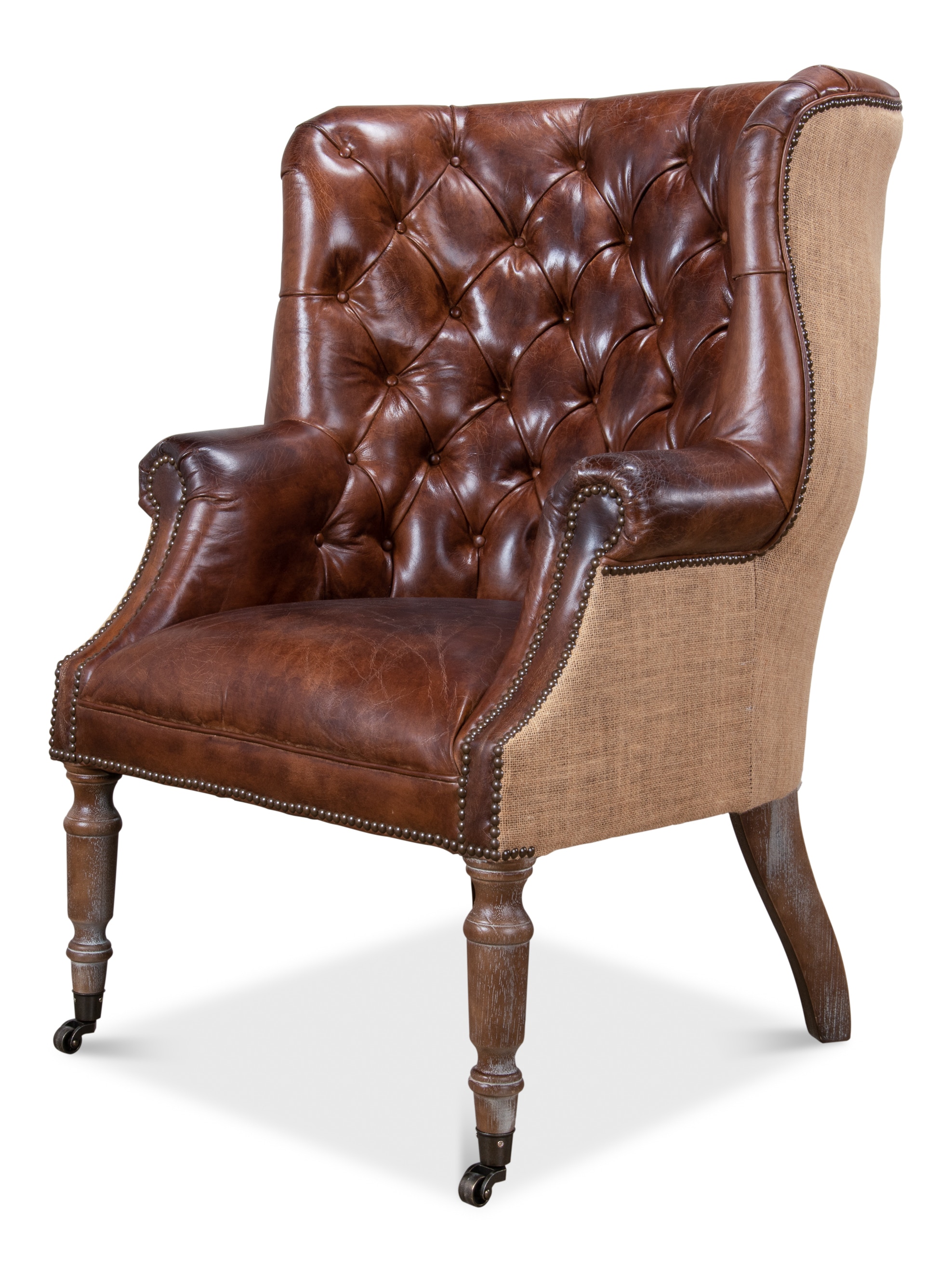 Sarreid Ltd Welsh Leather & Jute Chair 29731