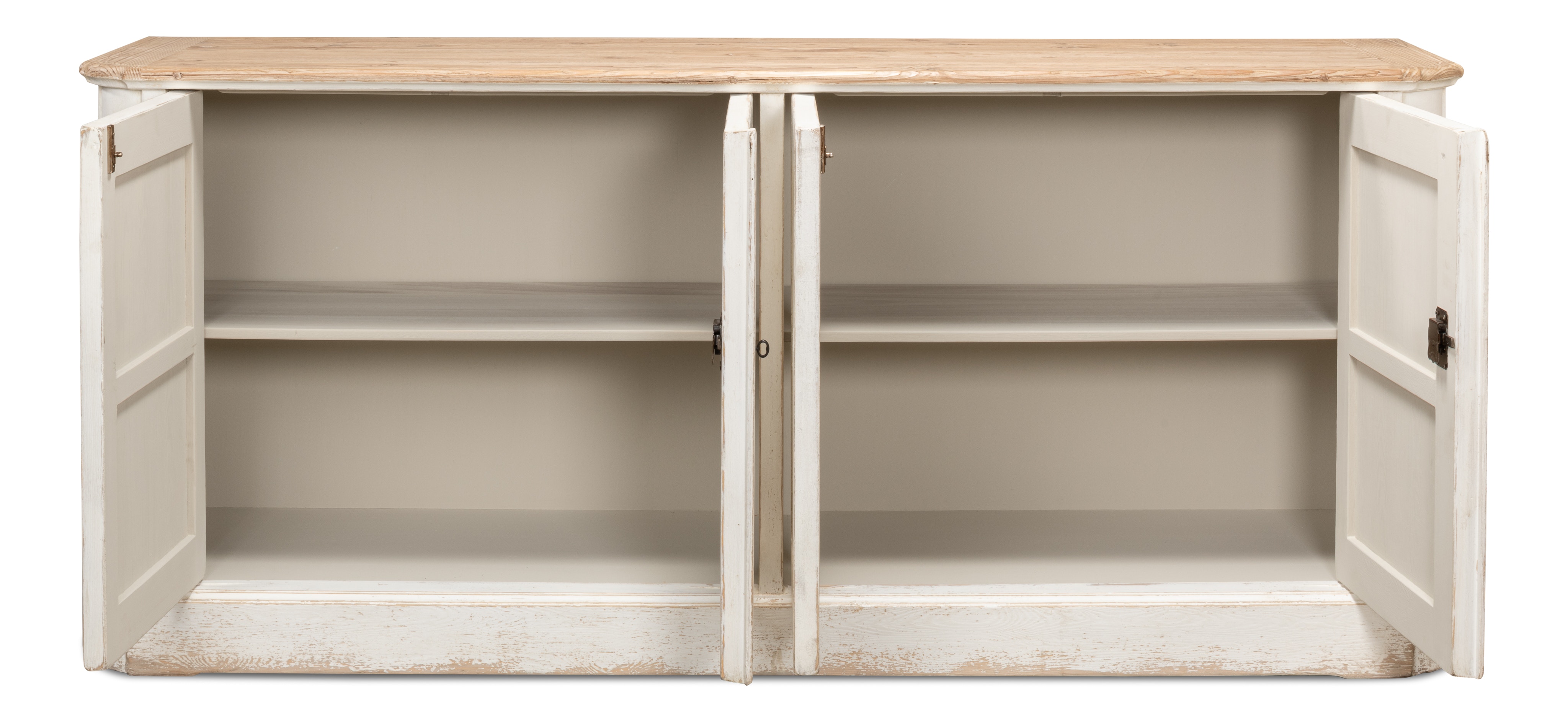 Antique Whitewash Sideboard 4 Door
