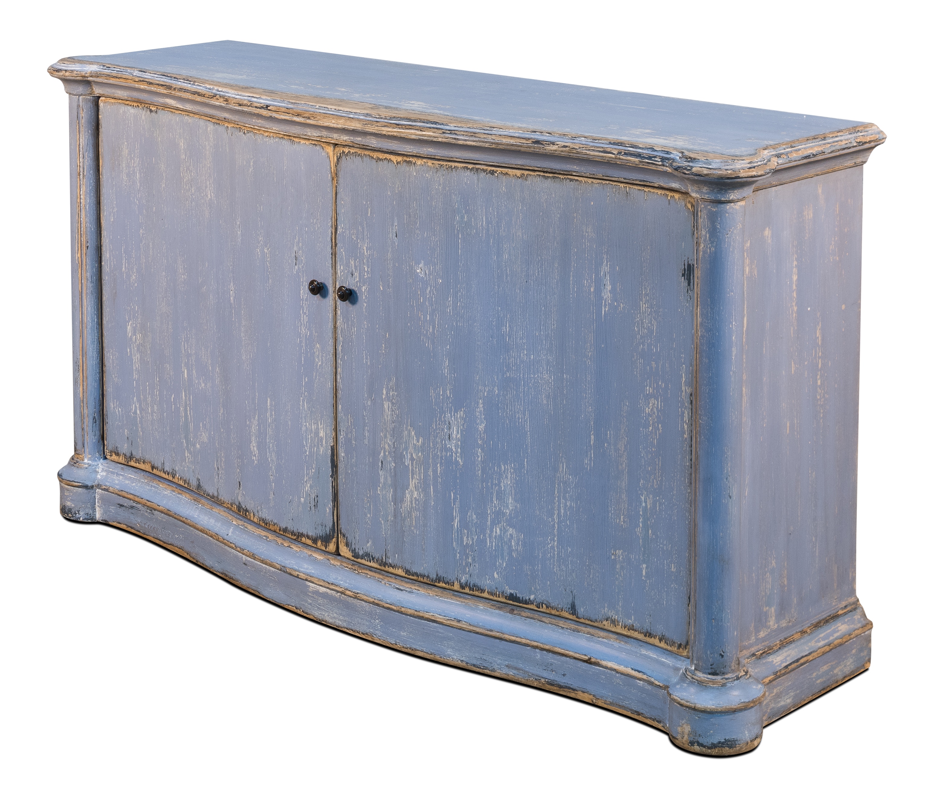 Sarreid Ltd Columns Bowfront Sideboard Blue 52755