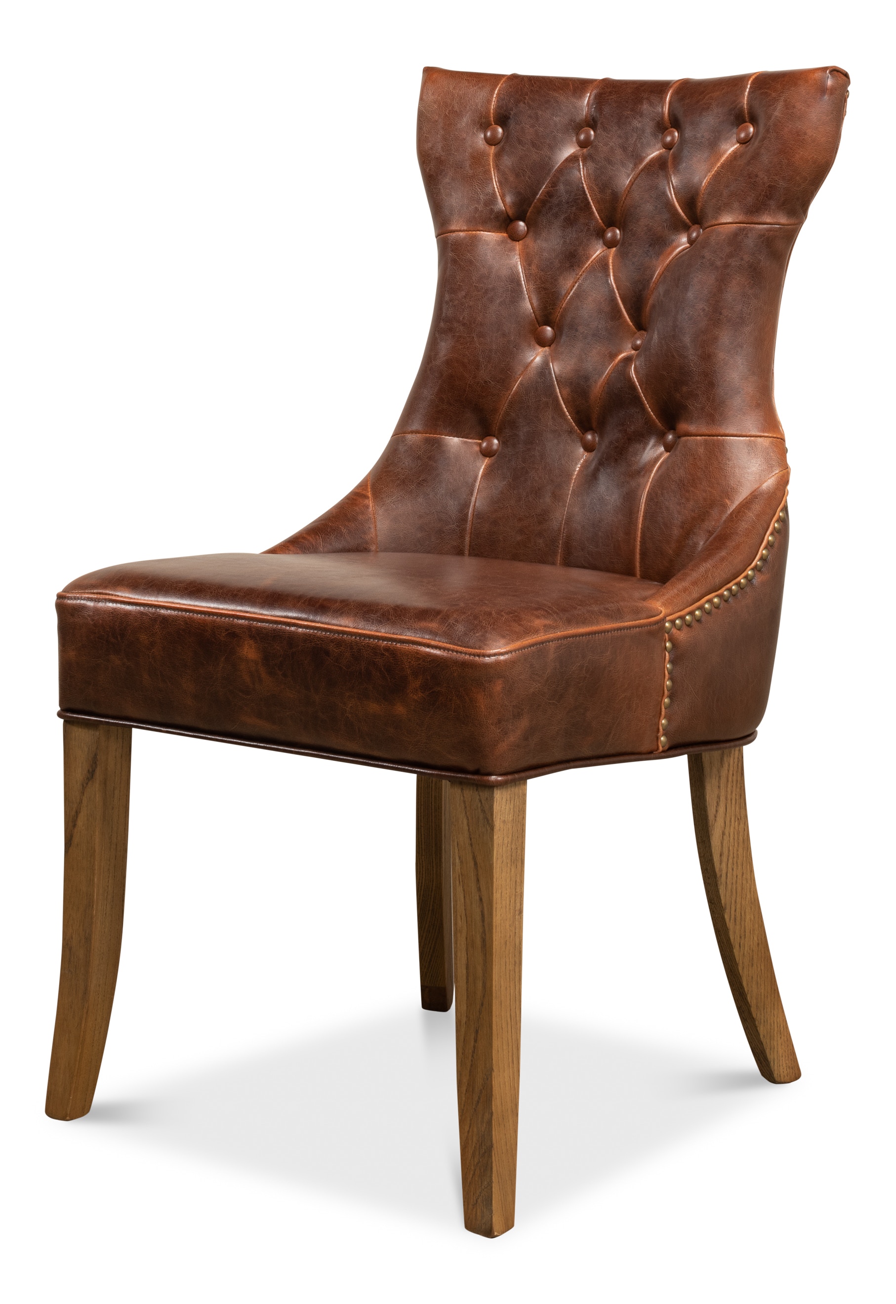 1534　INOUT Just Right Chair Leather Atticus Chair | Grandin Road