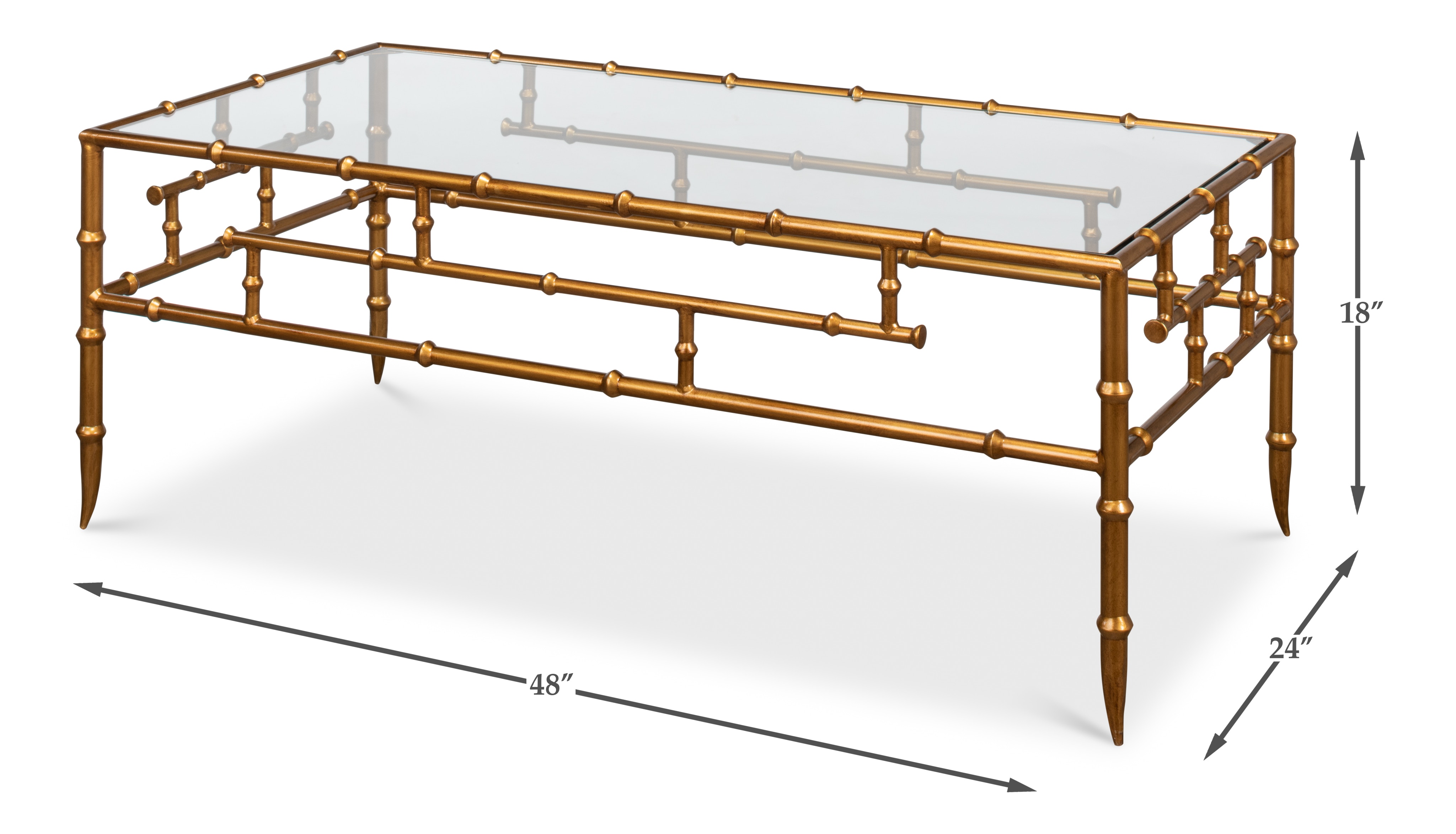 Faux Bamboo Metal Coffee Table 48