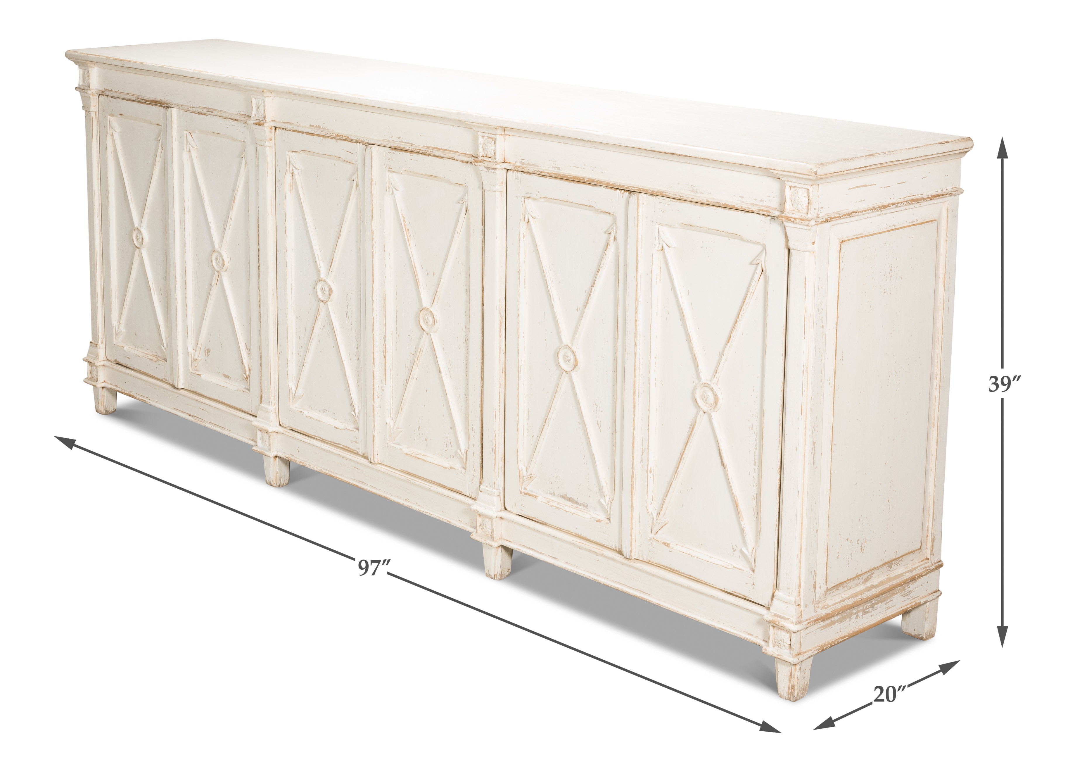 Marksman Sideboard Whitewash - Thumbnail 5