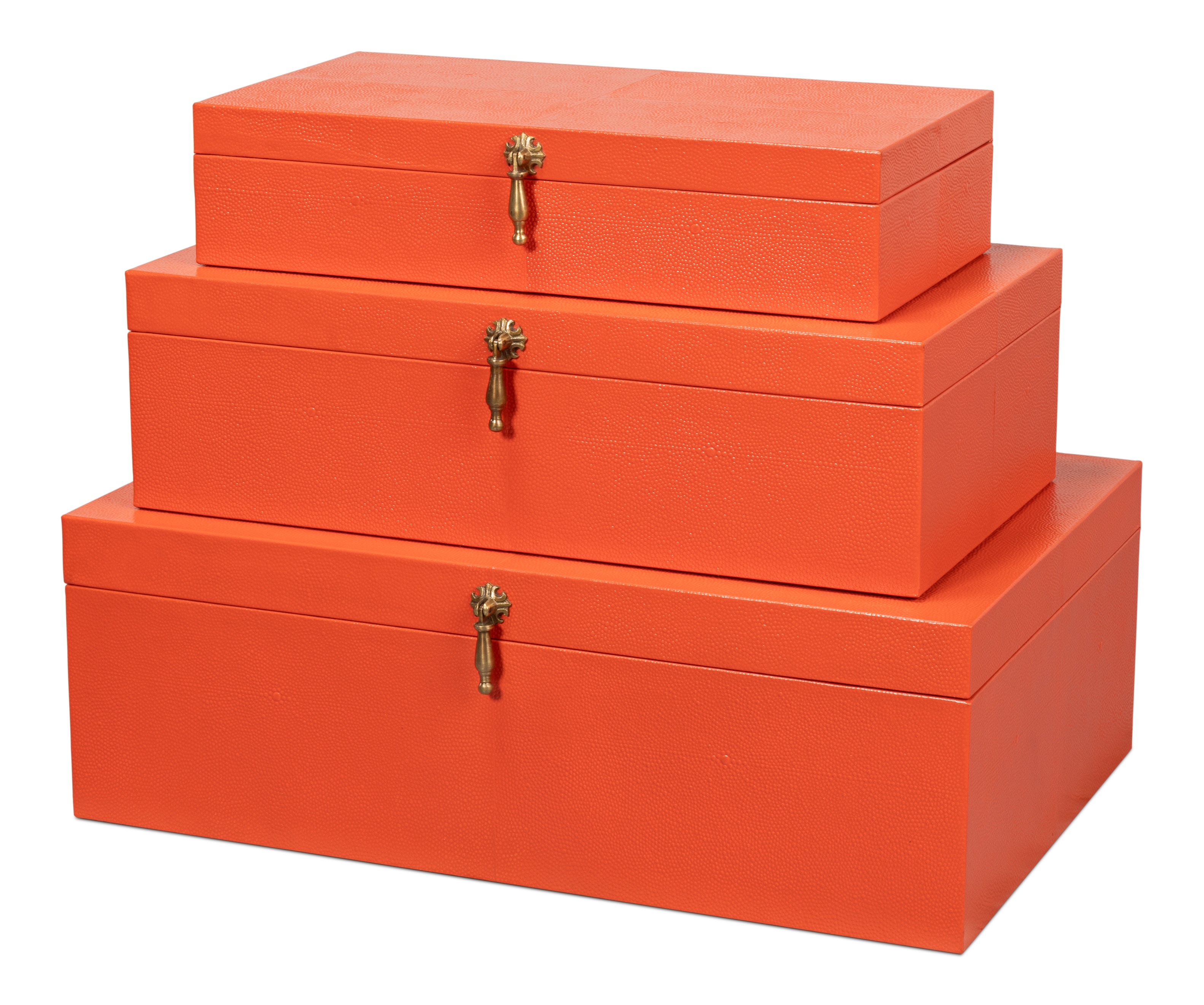 Sarreid Ltd Cosmos Nesting Boxes,S/3 Orangeade 