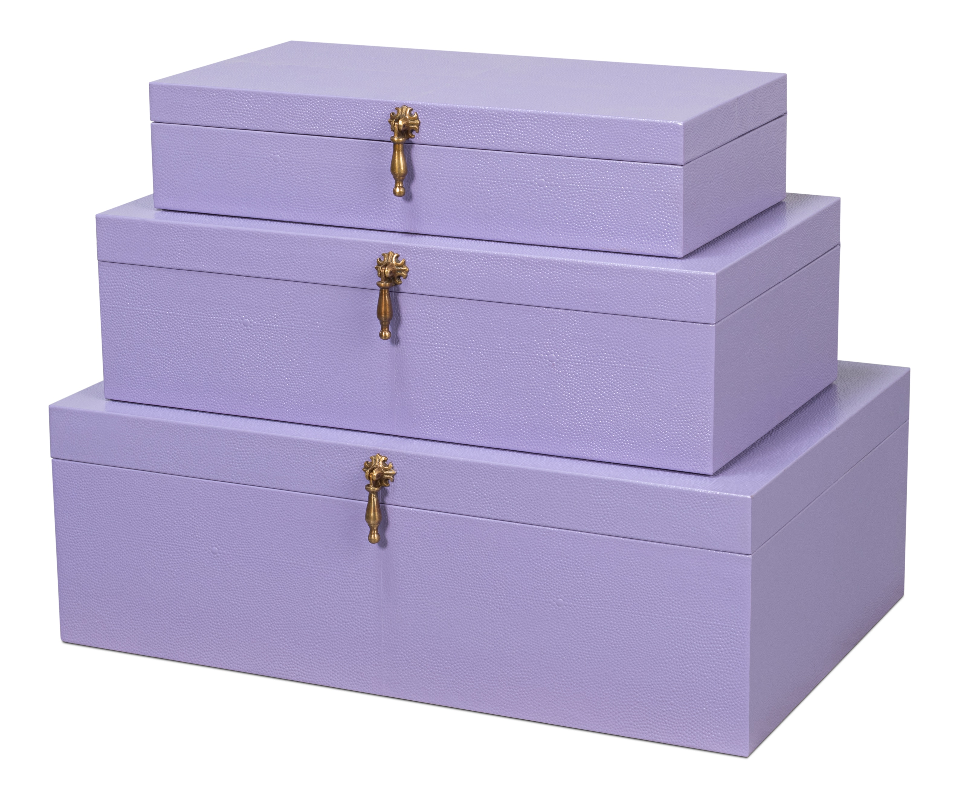Sarreid Ltd Cosmos Nesting Boxes,S/3,Lilac 