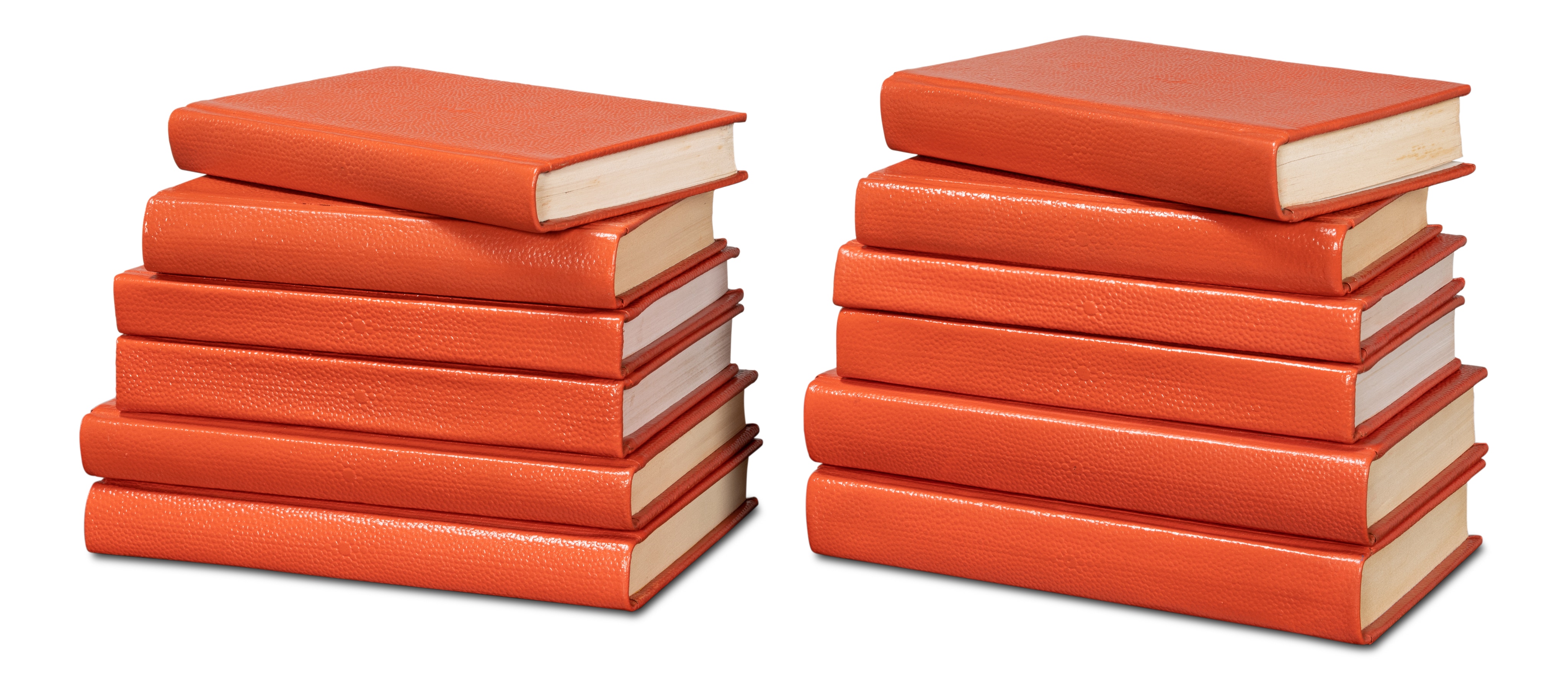 Sarreid Ltd Shagreen Books, Set Of 12, Orangeade 