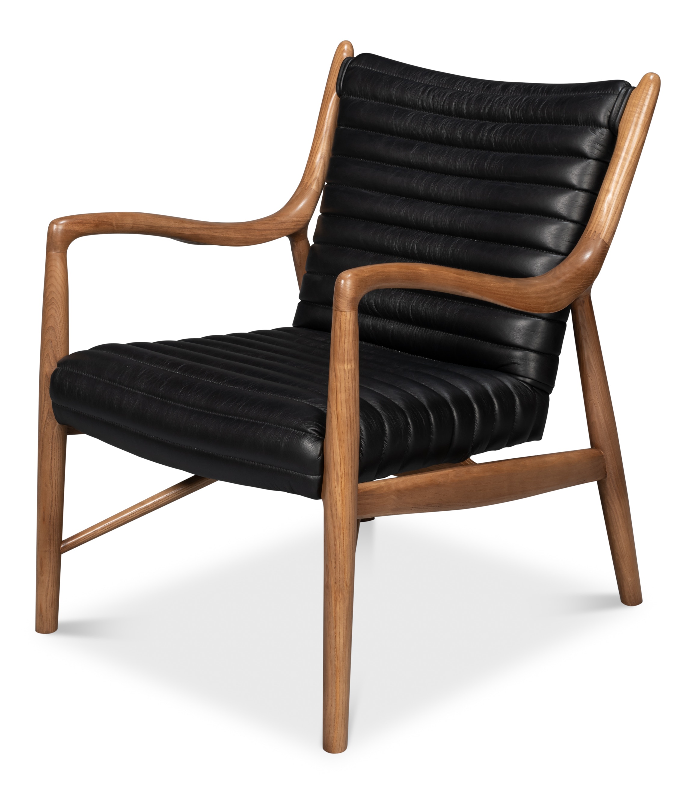 Sarreid Ltd Singletary Leather Chair, Onyx Black 54071