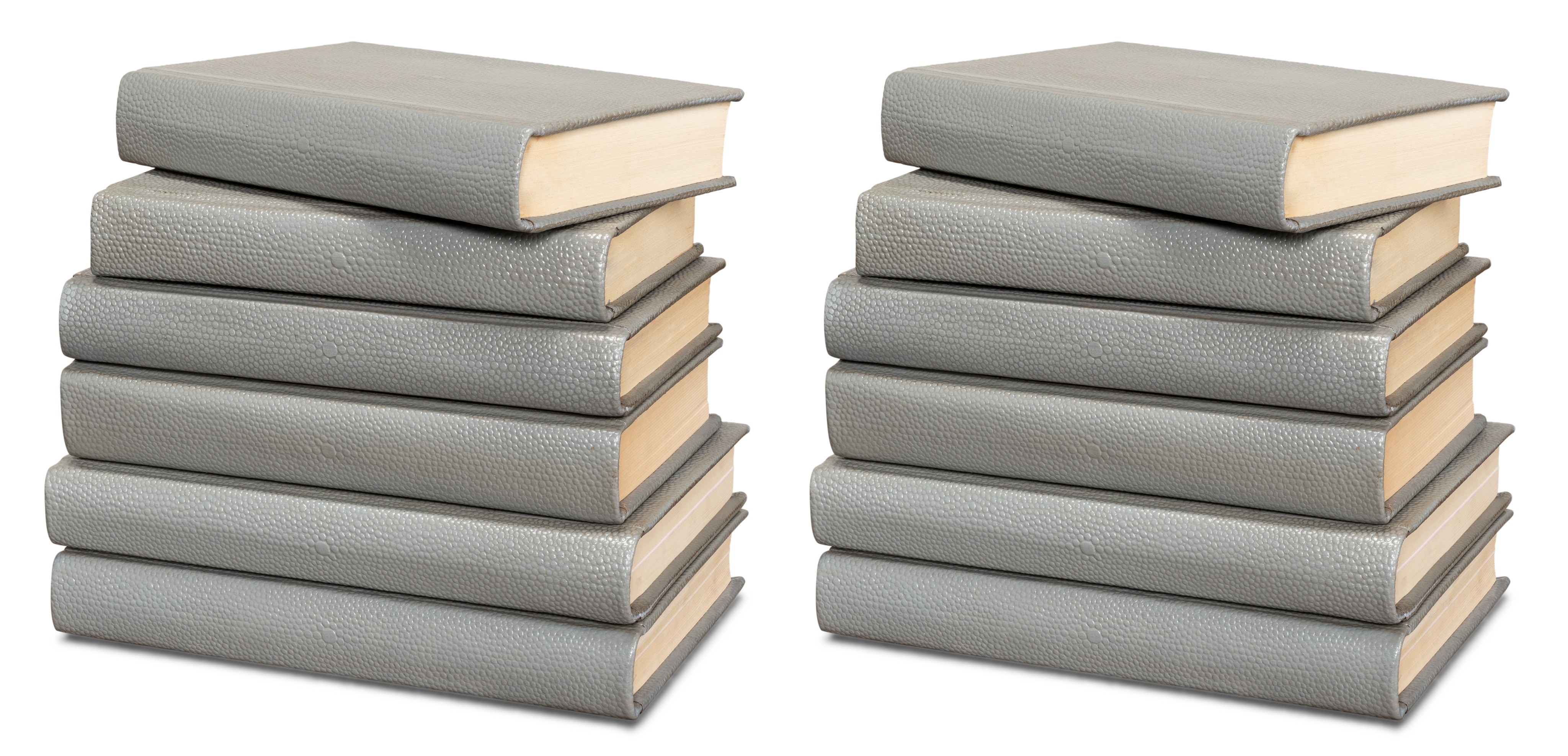  Shagreen Books, Set Of 12, Storm Grey 