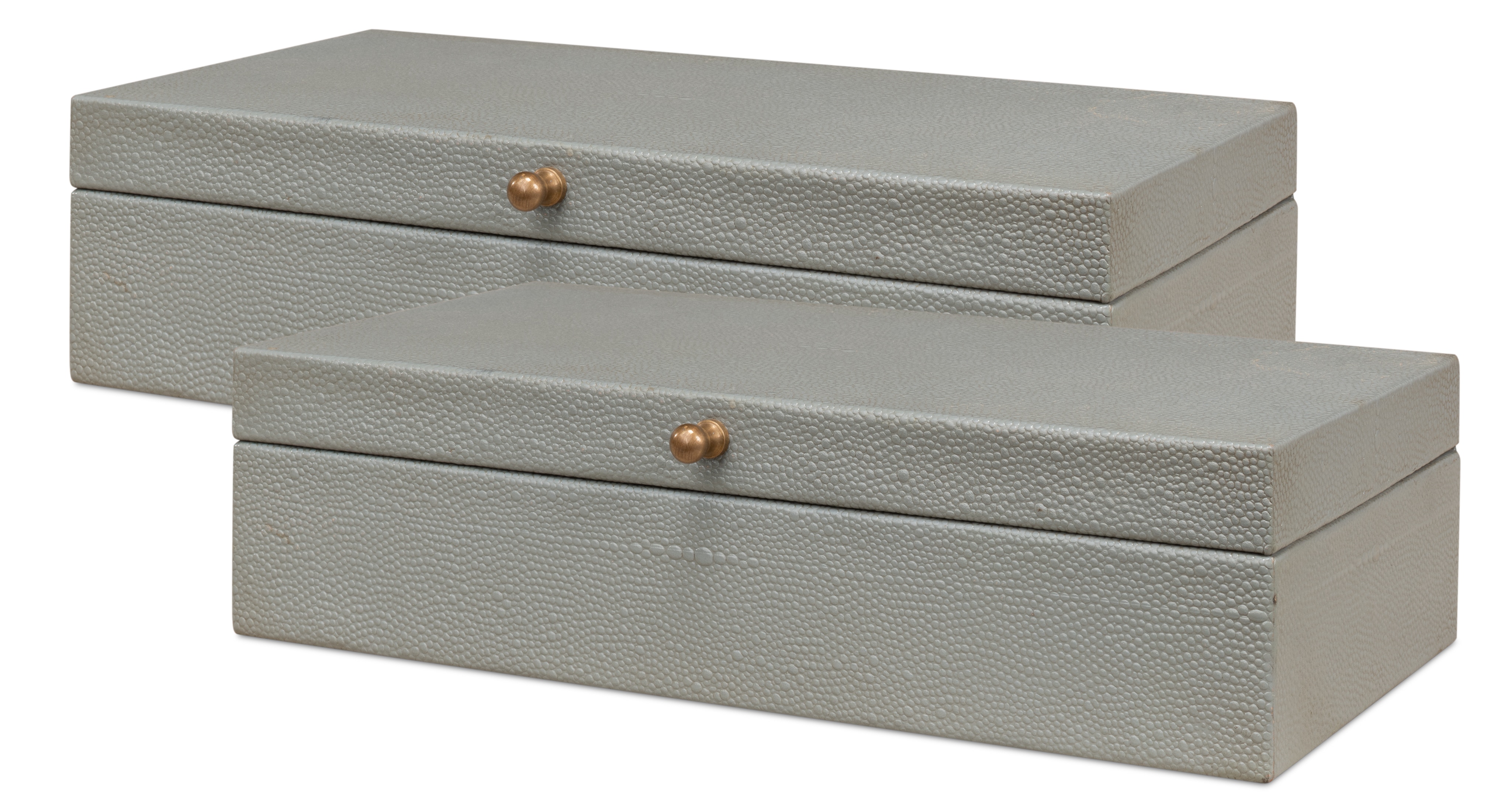  Gatsburg Shagreen Box, Storm Grey, S/2 