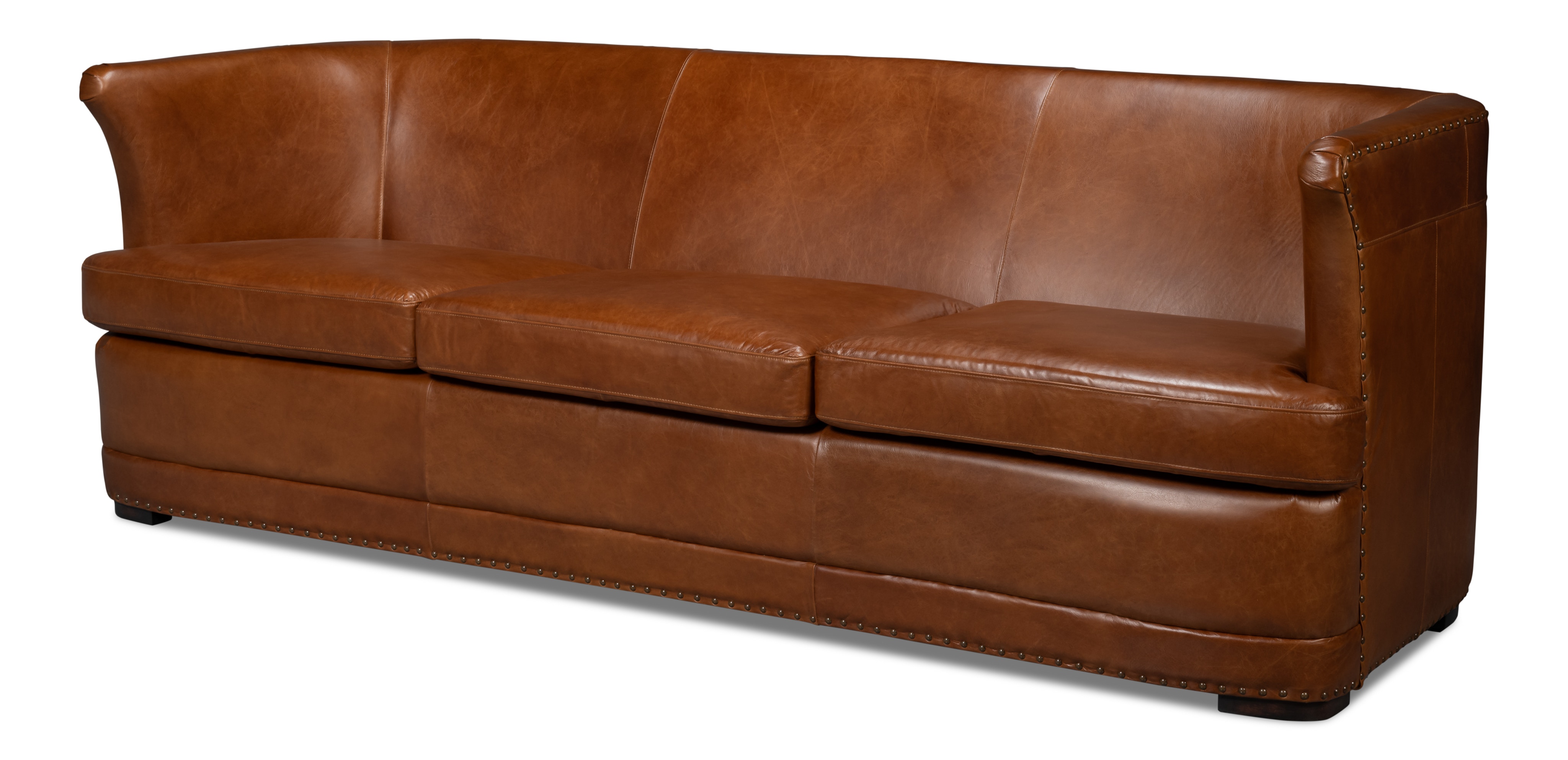Mcmillan Distilled Leather Sofa,Brown SA54087