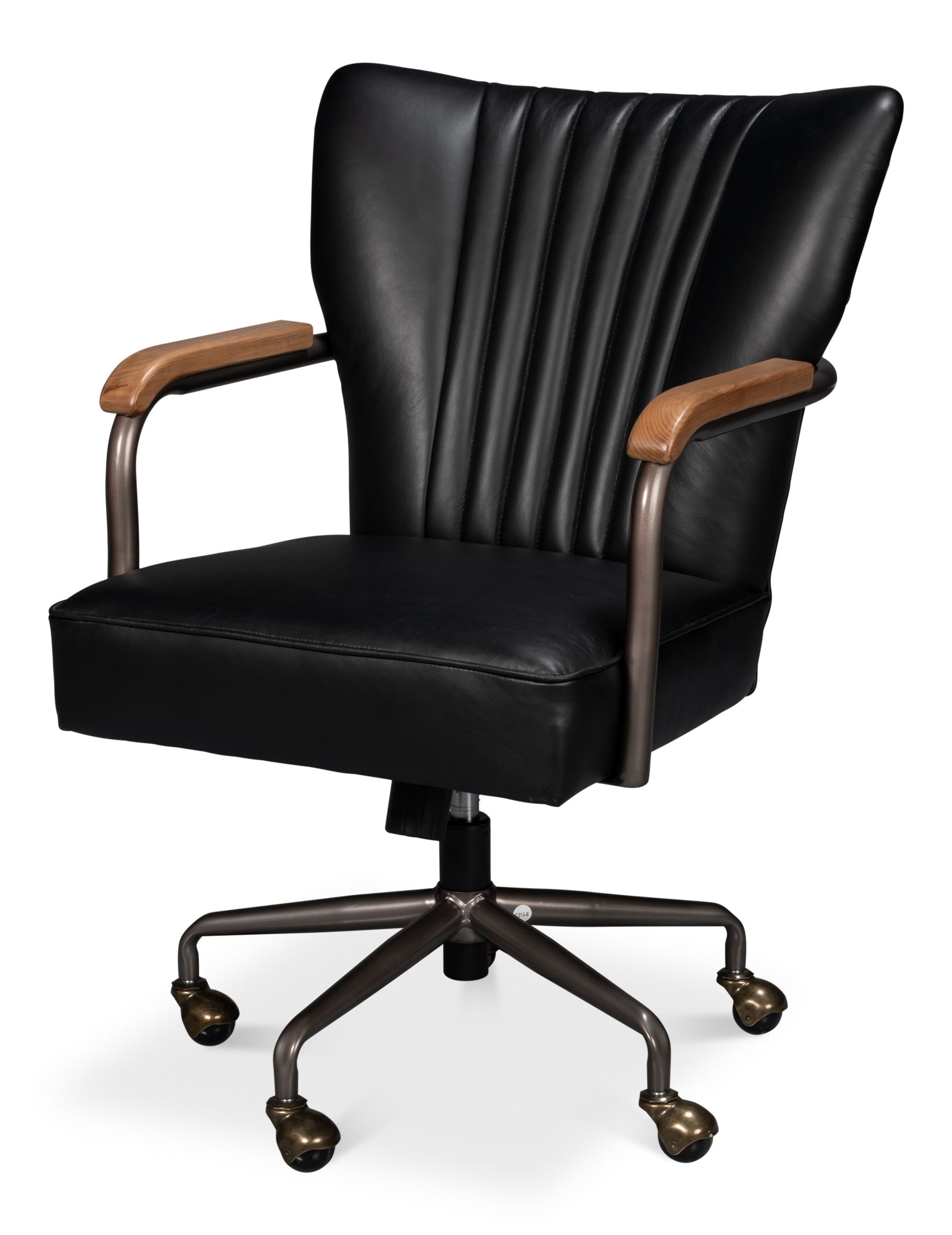 Sarreid Ltd Brooks Swivel Chair, Onyx Black 54123