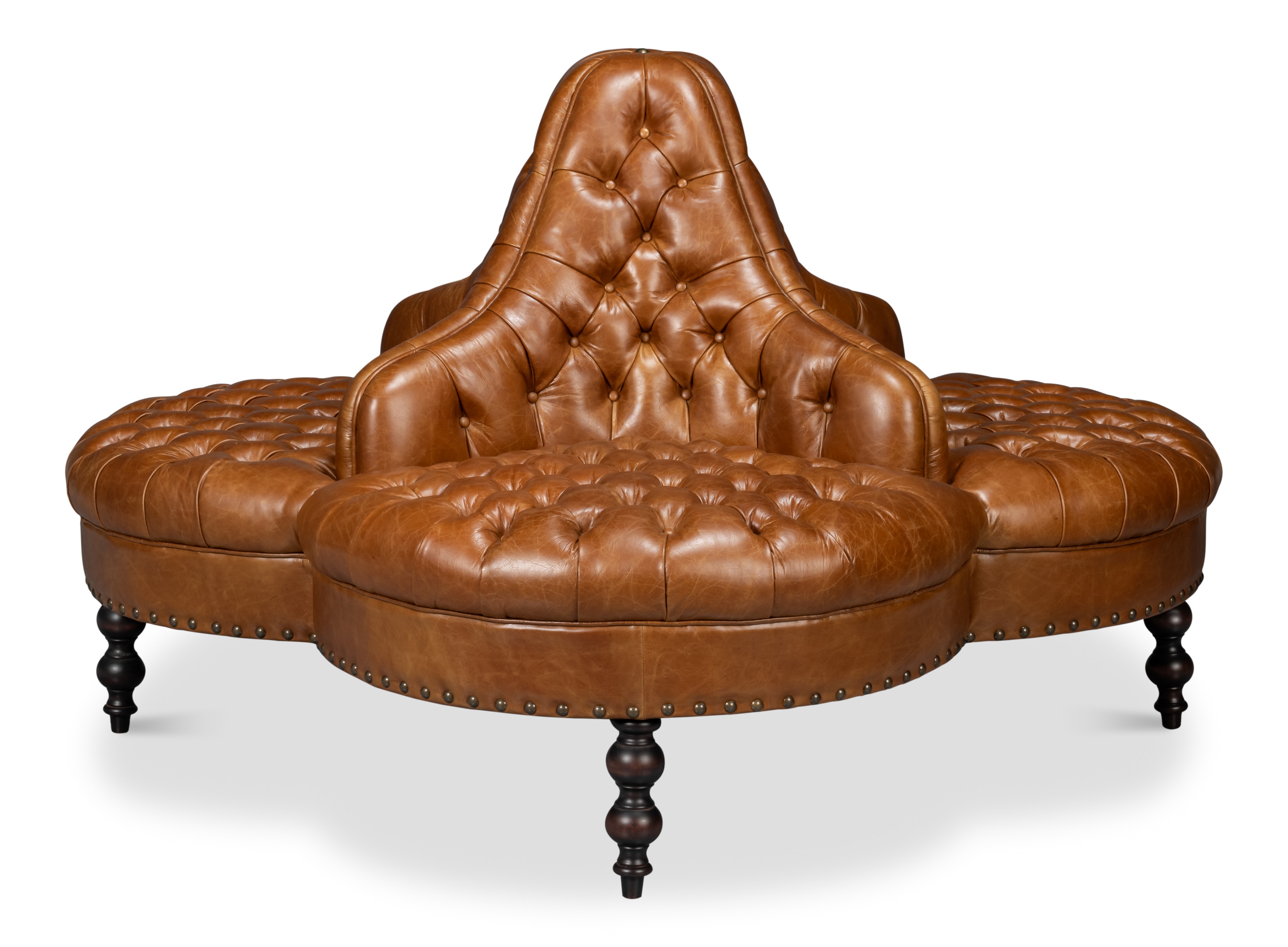 Sarreid Ltd Lobby Sofa, Cuba Brown 54124
