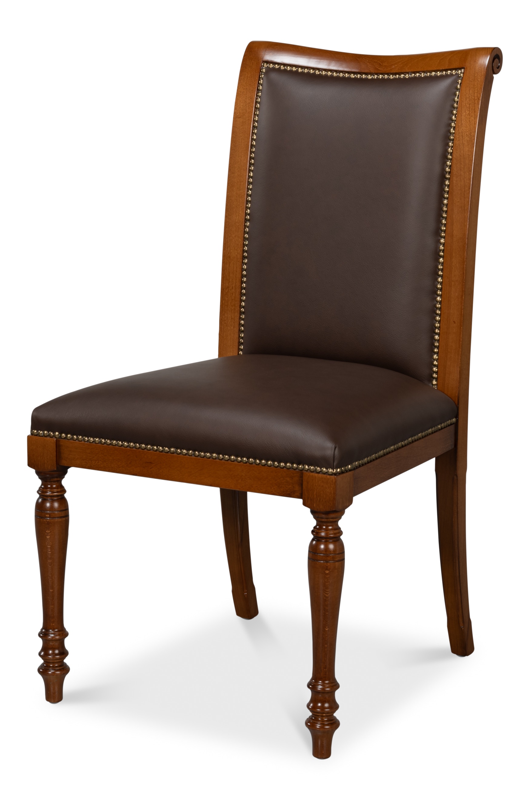 Sarreid Ltd Camile Leather Side Chair, Brown 54179