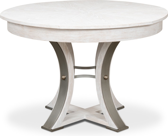 60 Round Pedestal Dining Table in Whitewash, Wood Round Dining Table