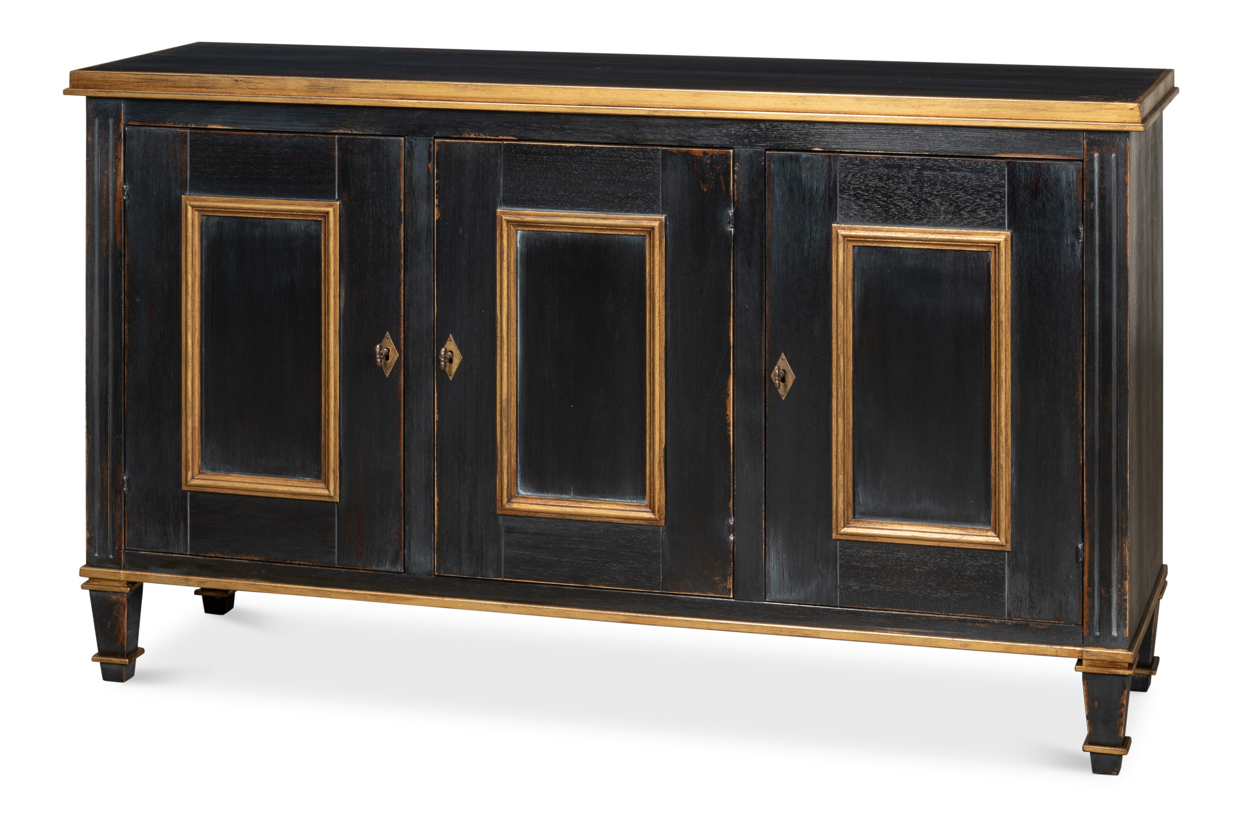 Sarreid Ltd Louis Xvi Buffet,Powder Black W/Gold R059-20