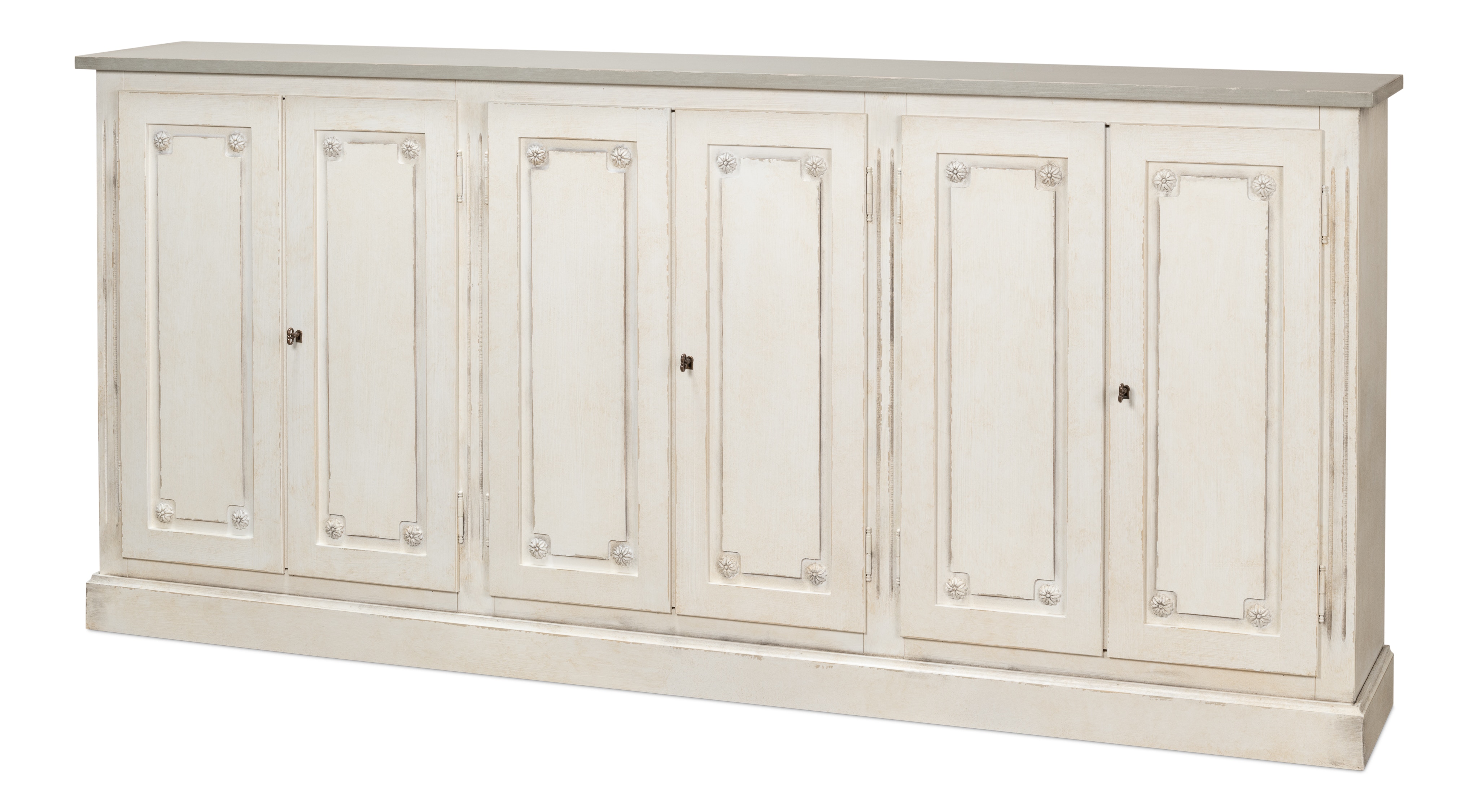 Sarreid Ltd Bellagio Sideboard, 96", White/Grey R061-14T15