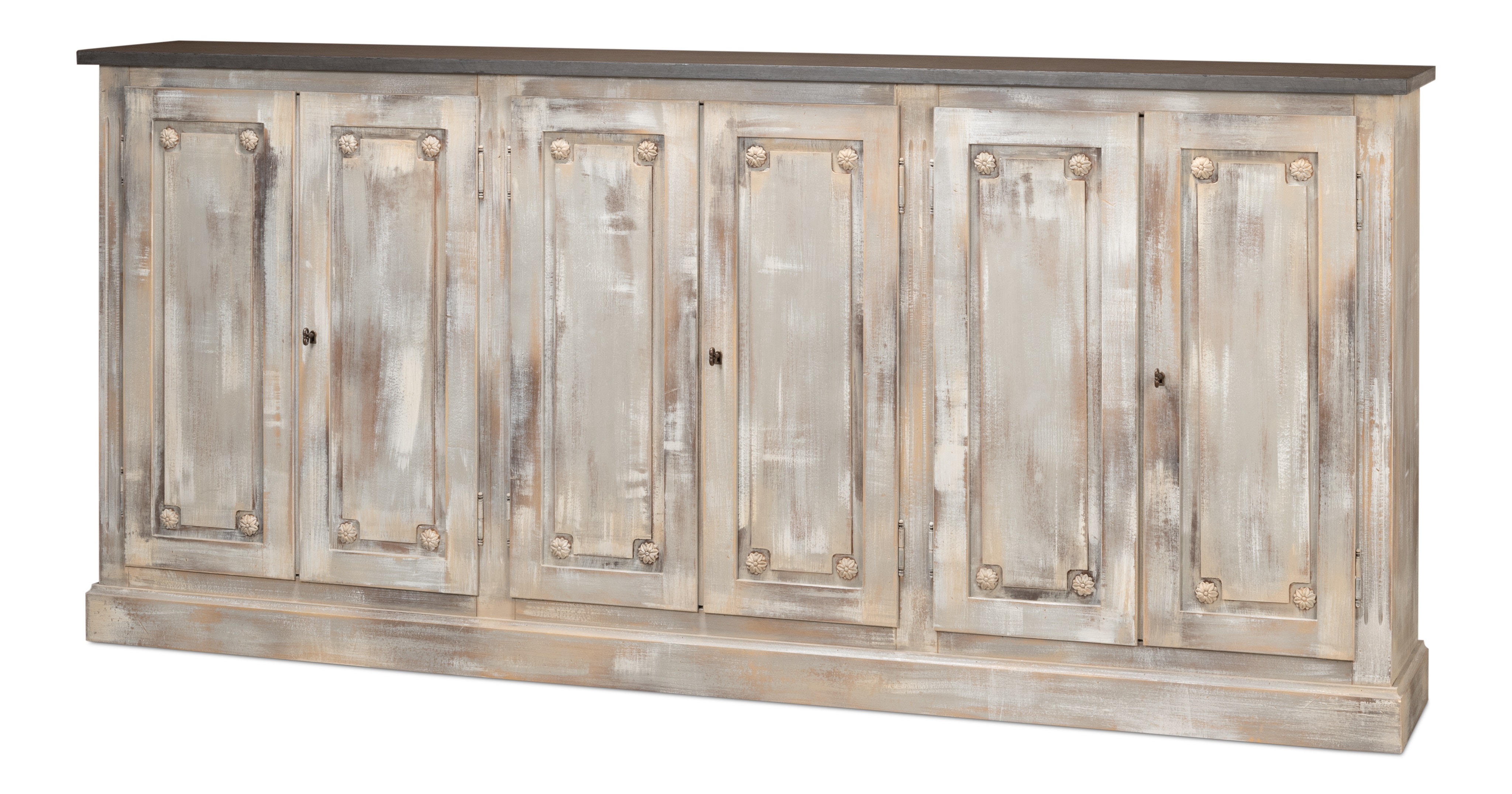Sarreid Ltd Bellagio Sideboard, 96",Grey Oak/Stn Gry R061-73T01