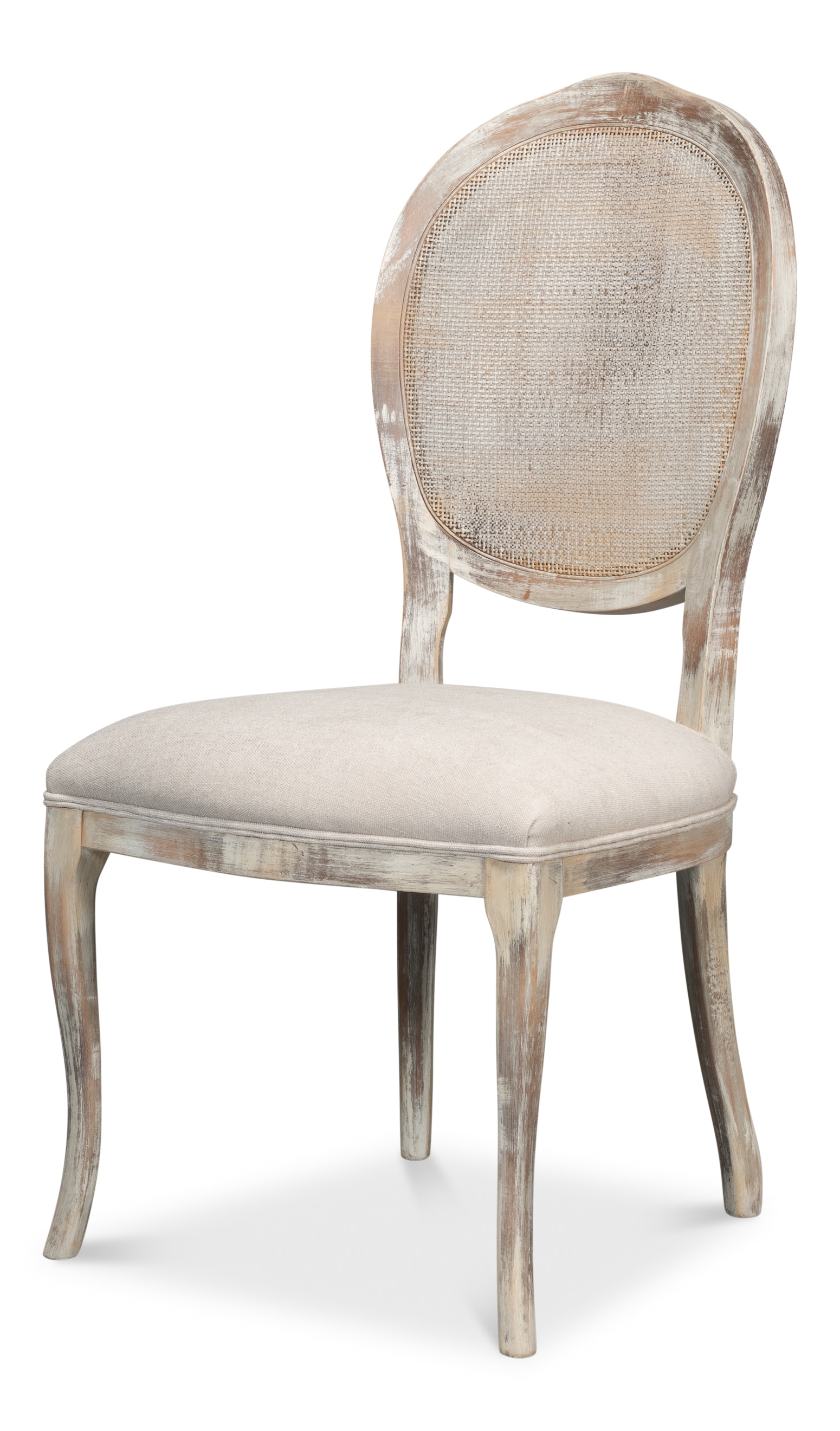 Sarreid Ltd Oval Cane Back S/Chair,Grey Oak, Taupe U093-06F47