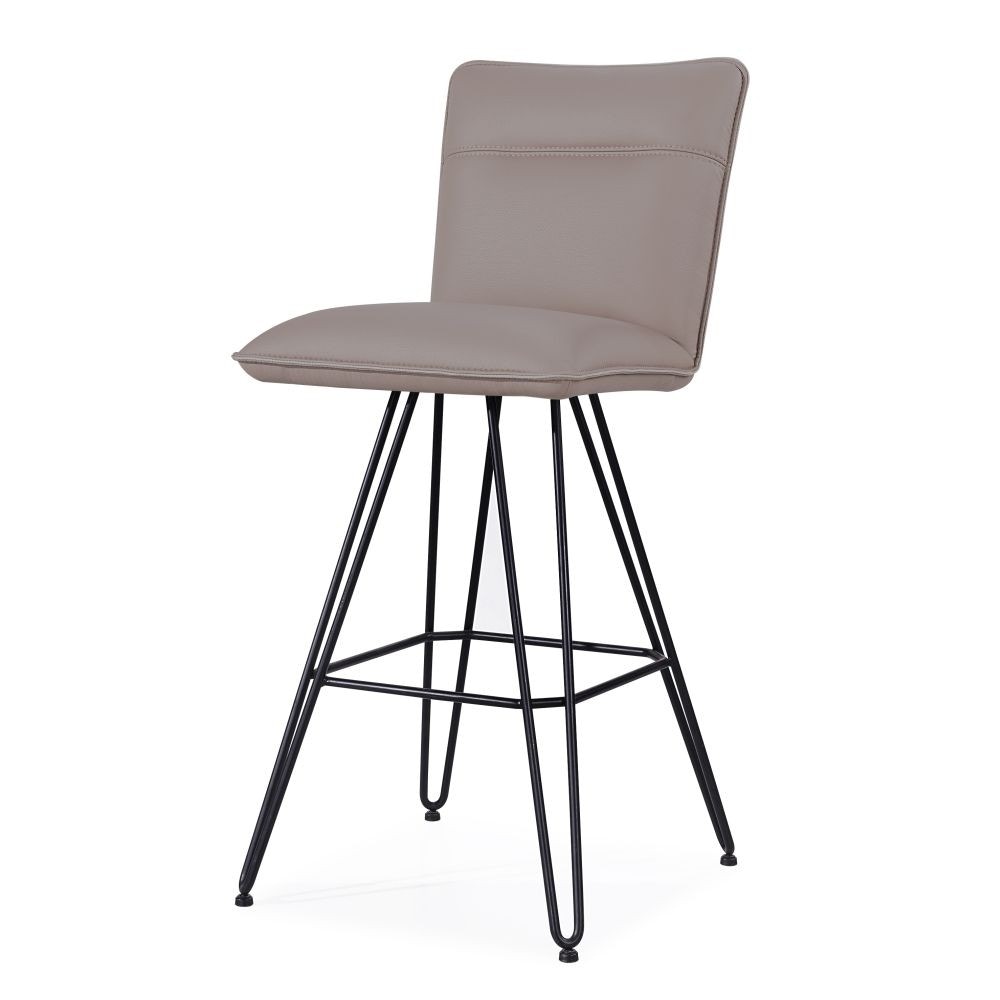 Modus Casual Dining Demi Hairpin Leg Swivel Bar Stool in Taupe