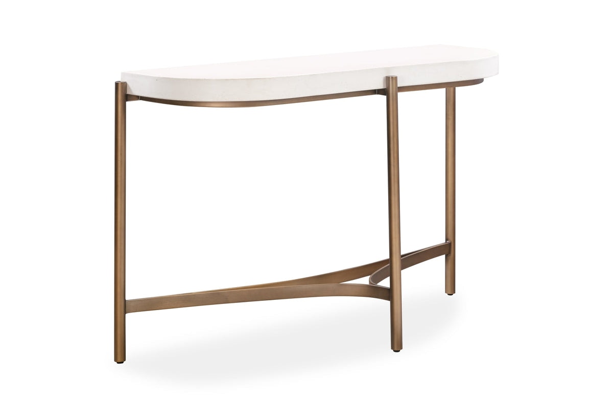 White semi circle 2024 console table