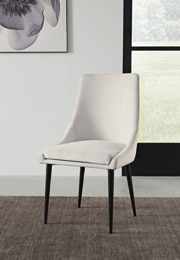 Fabric dining chairs with black online legs