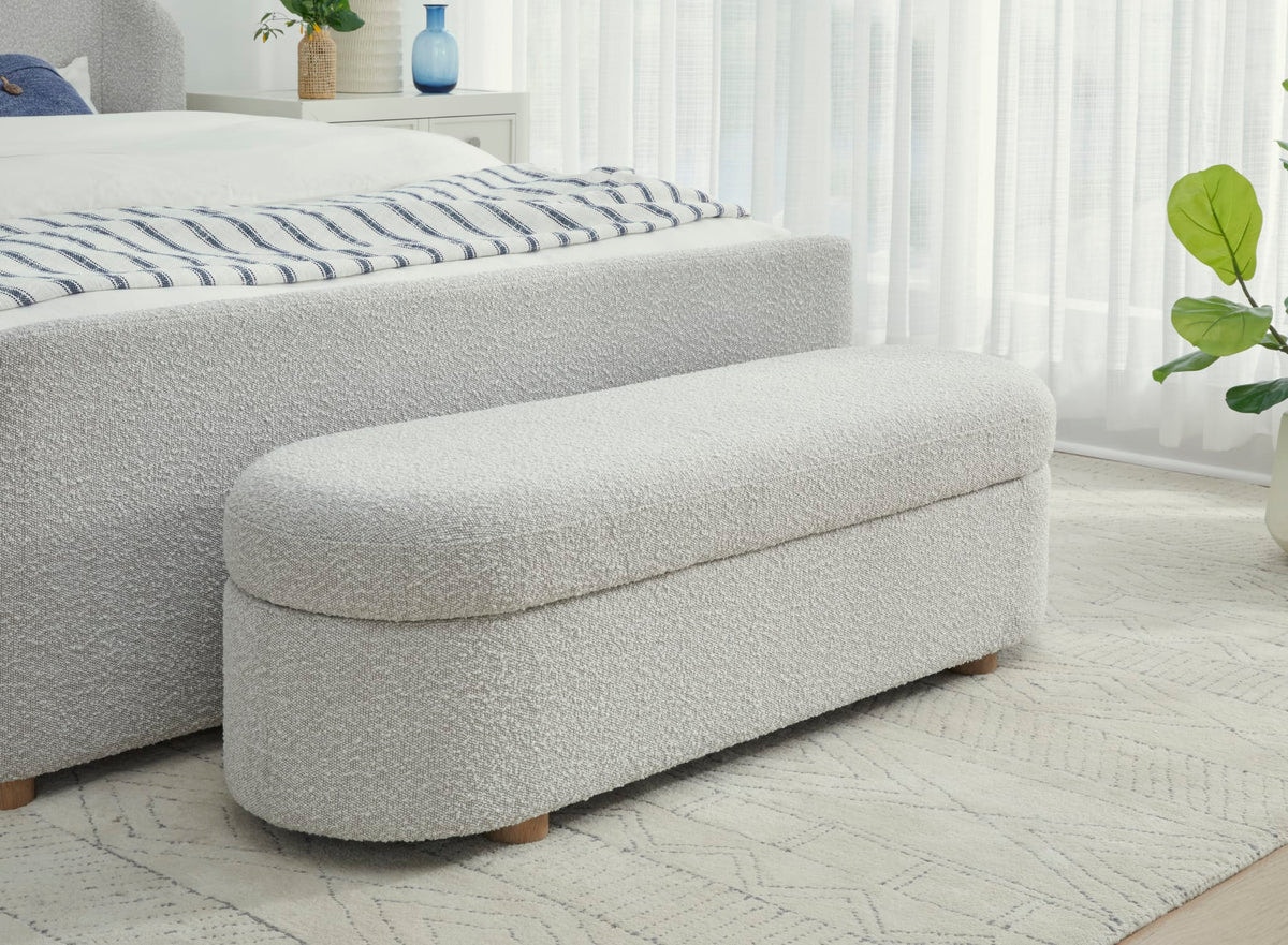 Modus Living Room Kiki Upholstered Hinged Storage Bench in Cotton 