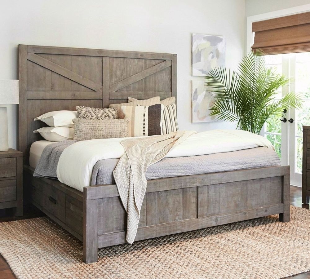 Rustic gray online bed