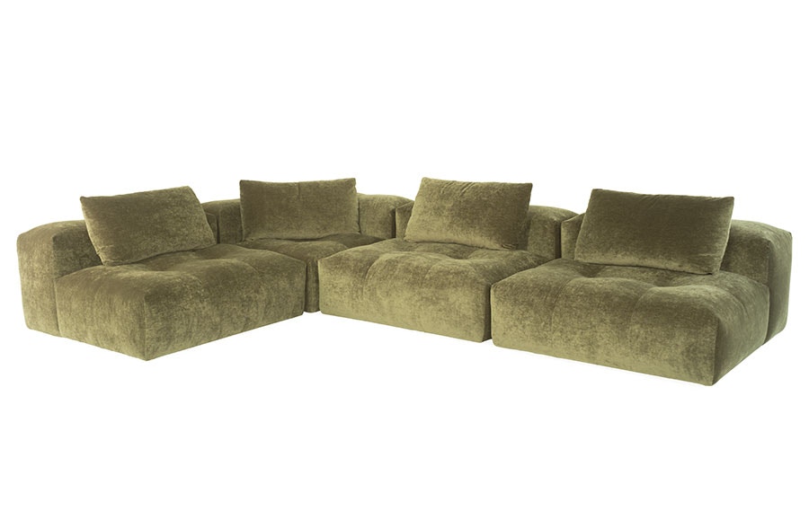 California 4pc Armless Sectional (Velvet)