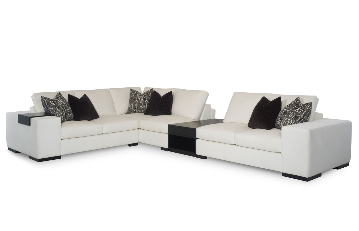 RC Furniture Carbon (Wood Leg) 3pc Sectional (With Cuba Table & Optional Arm Tray) Carbon (Wood Leg) 3pc Sectional (With Cuba Table_Optional Arm Tray)