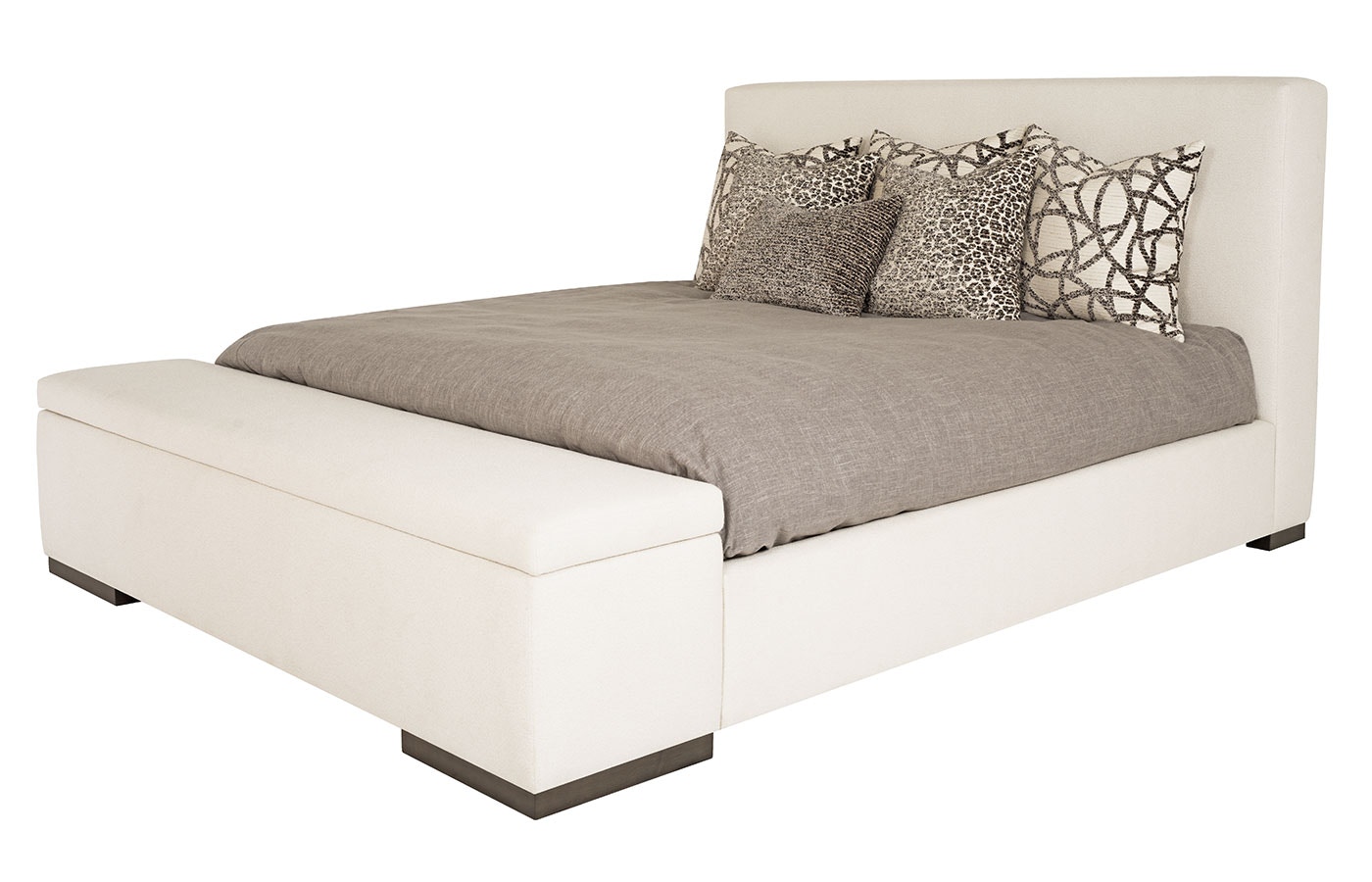 Cielo (Wood Leg) Bed with Storage Footboard